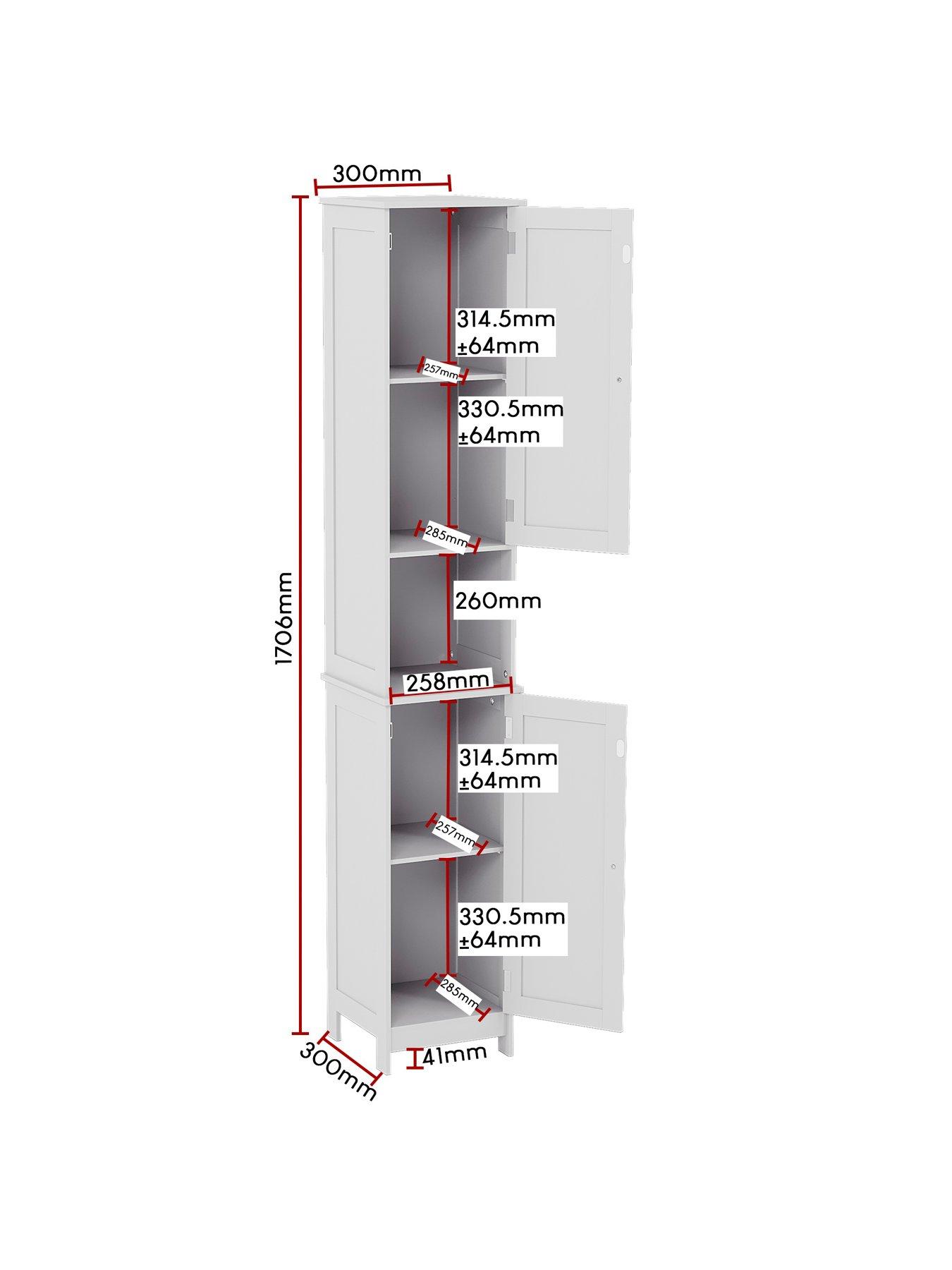 Image 7 of 7 of Bath Vida Priano 2 Door Tall Bathroom&nbsp;Cabinet - White