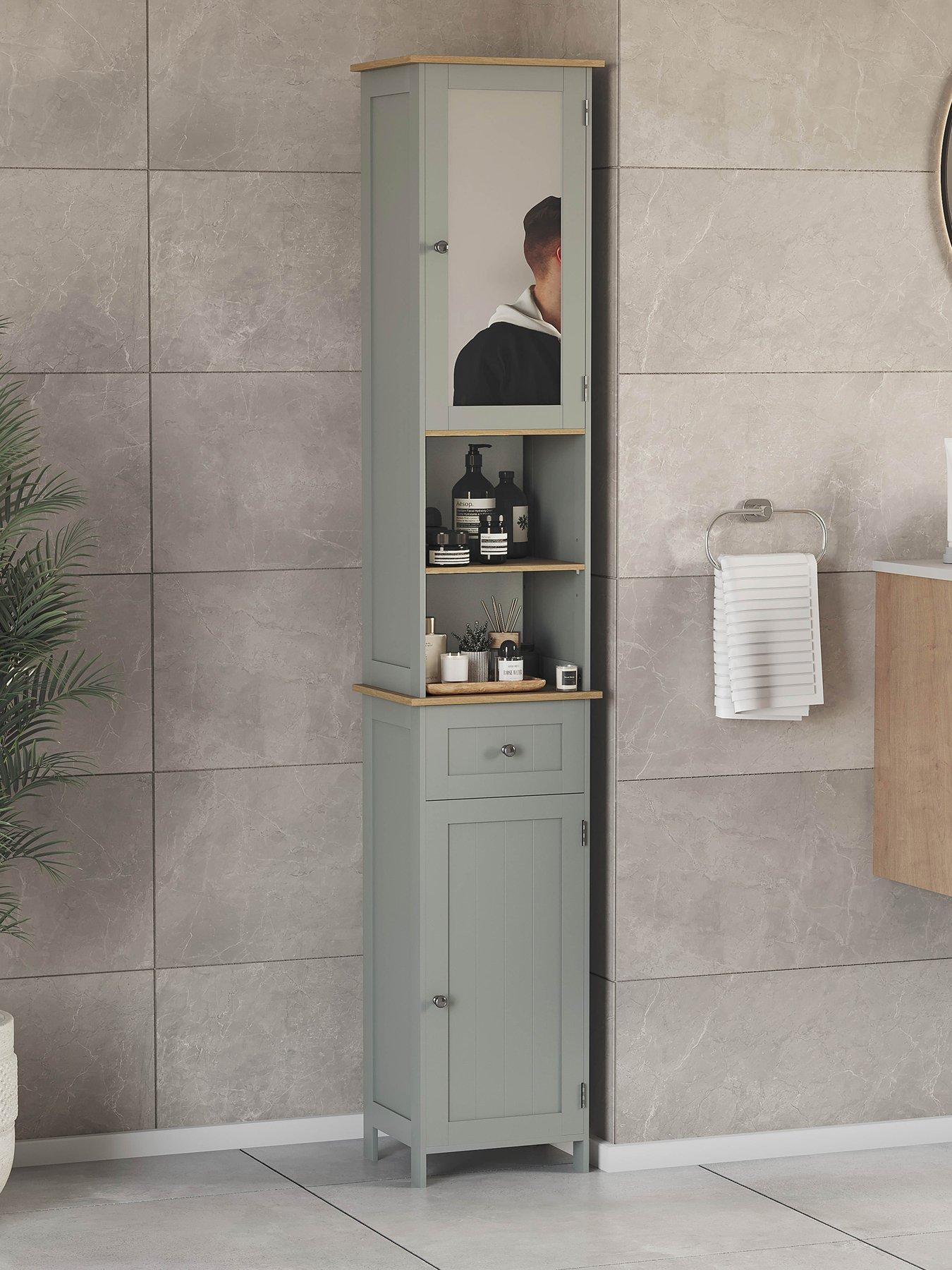 Image 1 of 7 of Bath Vida Priano 2 Door Tall Cabinet with Mirror