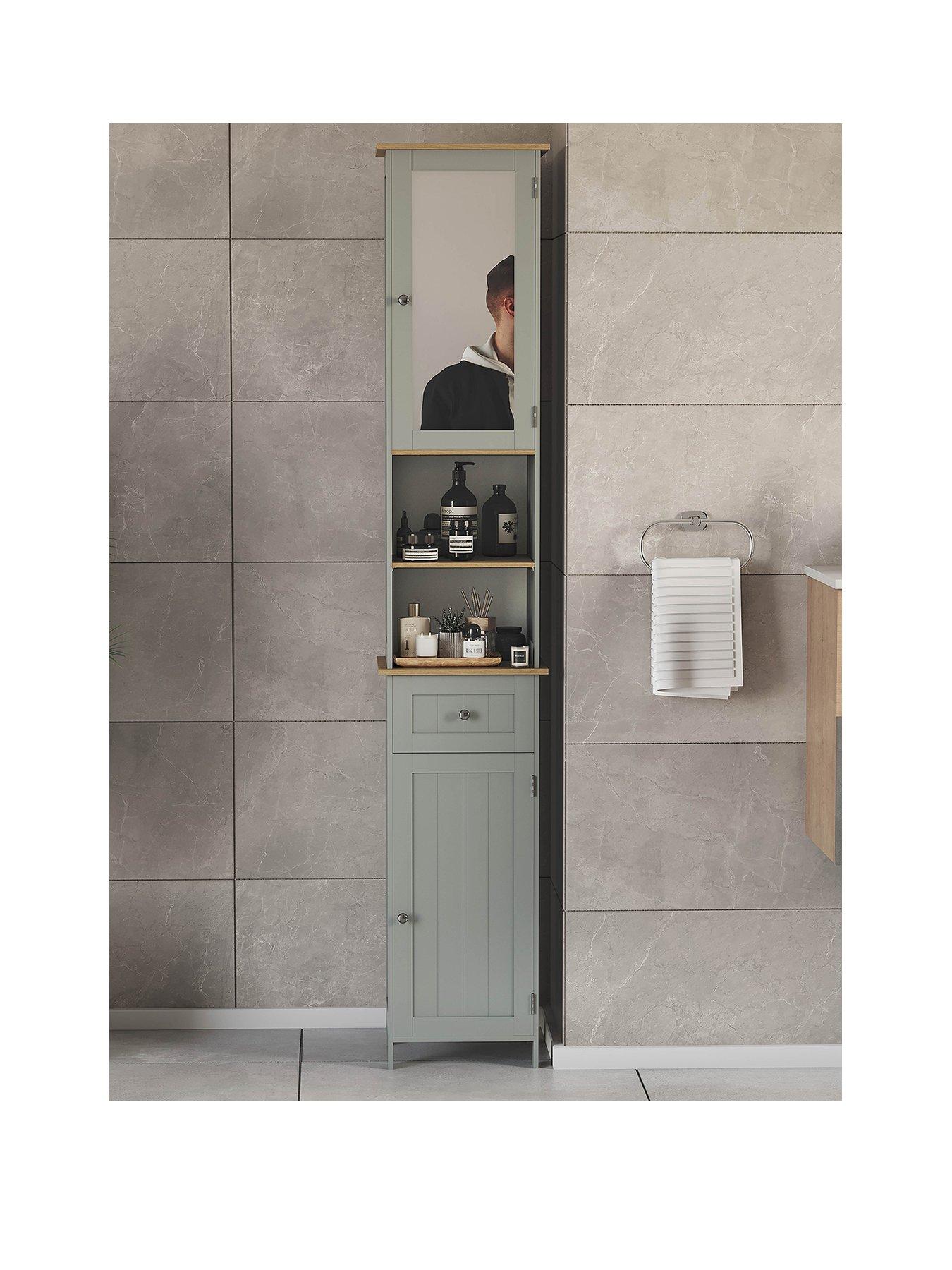 Image 2 of 7 of Bath Vida Priano 2 Door Tall Cabinet with Mirror