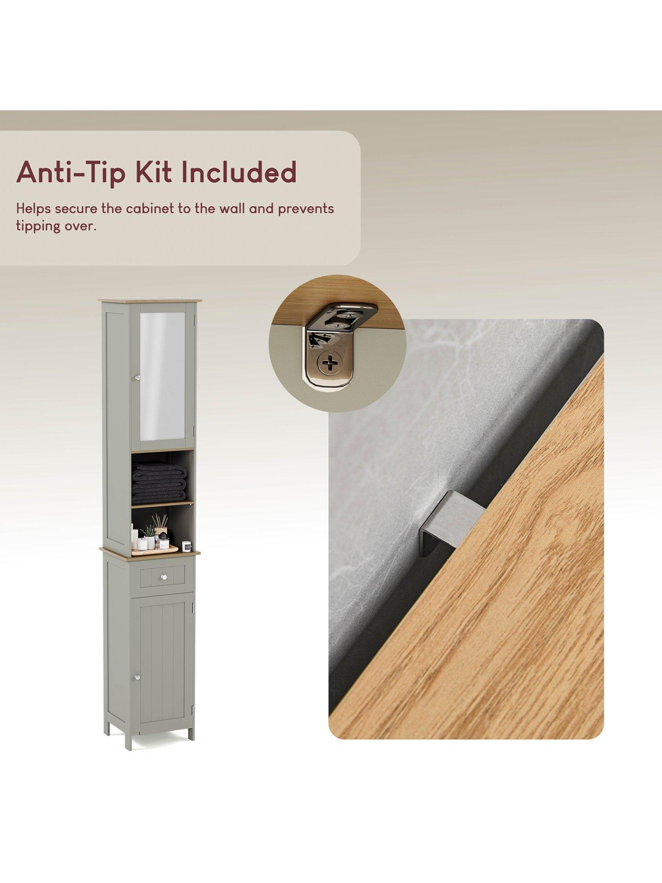 Image 6 of 7 of Bath Vida Priano 2 Door Tall Cabinet with Mirror