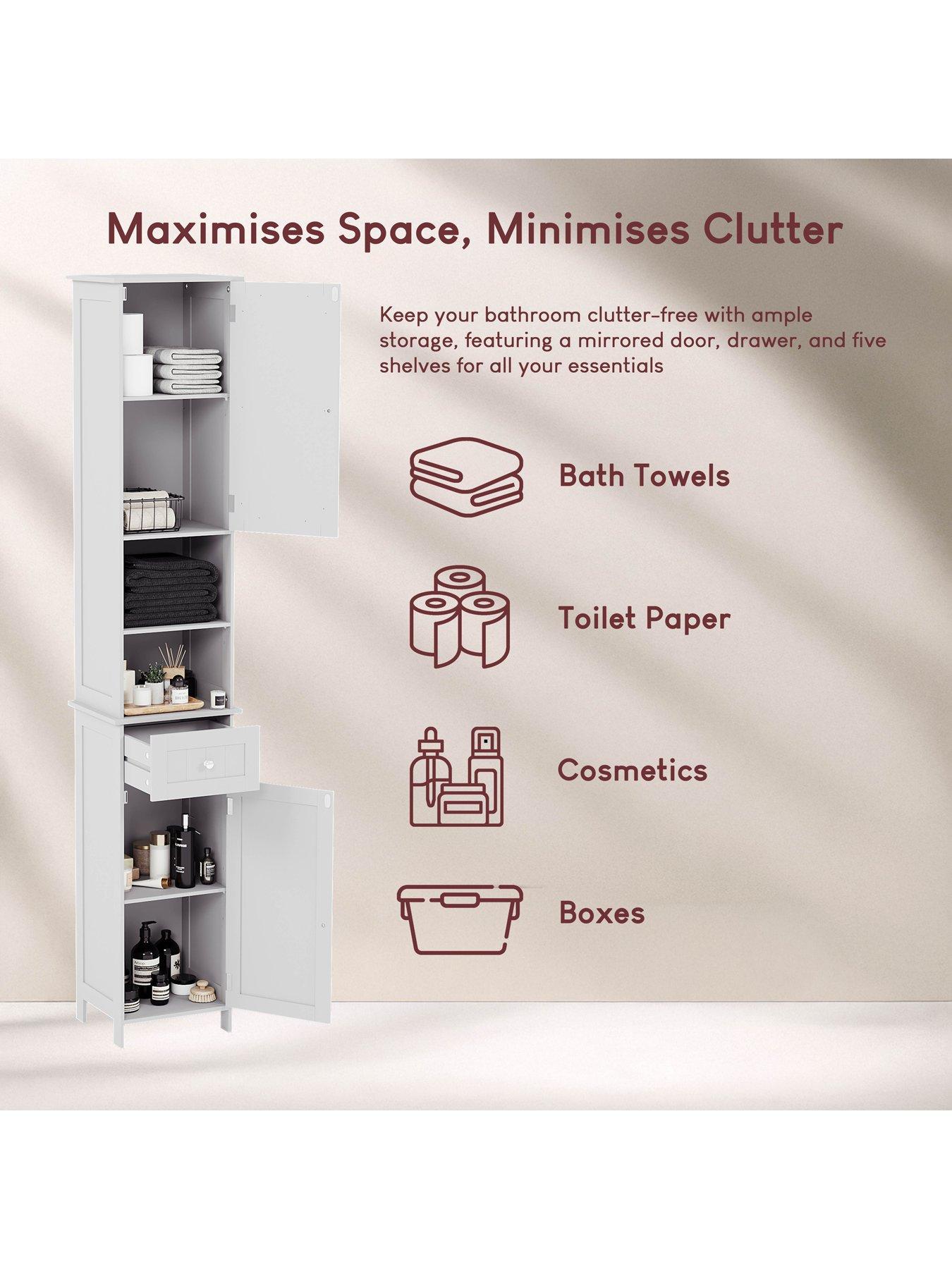 Image 4 of 7 of Bath Vida Priano 2 Door Tall Cabinet With Mirror