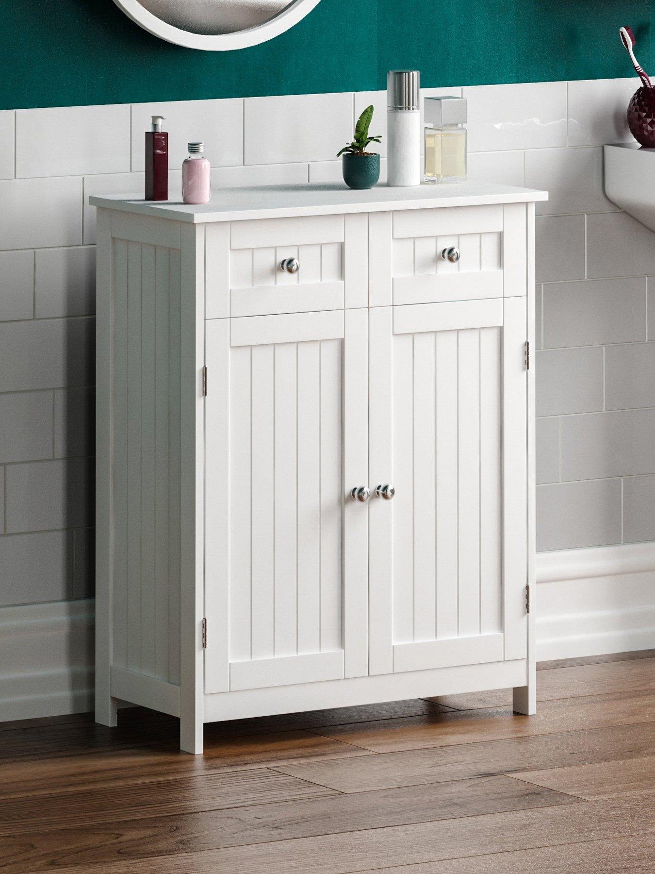 Bath Vida Priano 2 Drawer, 2 Door Freestanding Cabinet - White