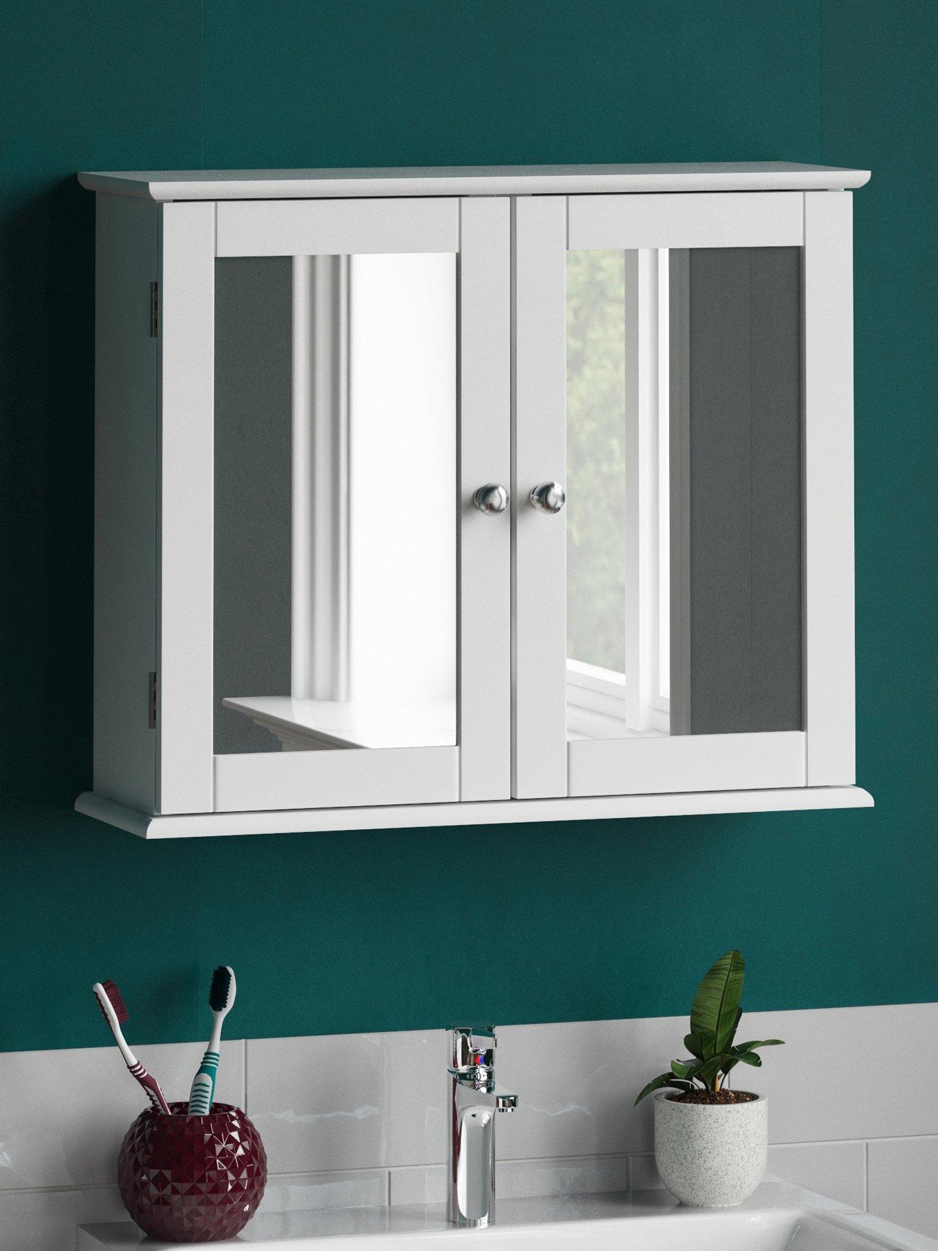 Priano Bathroom Cabinet 2 Drawer 2 Door Storage Cupboard Unit Furniture  White