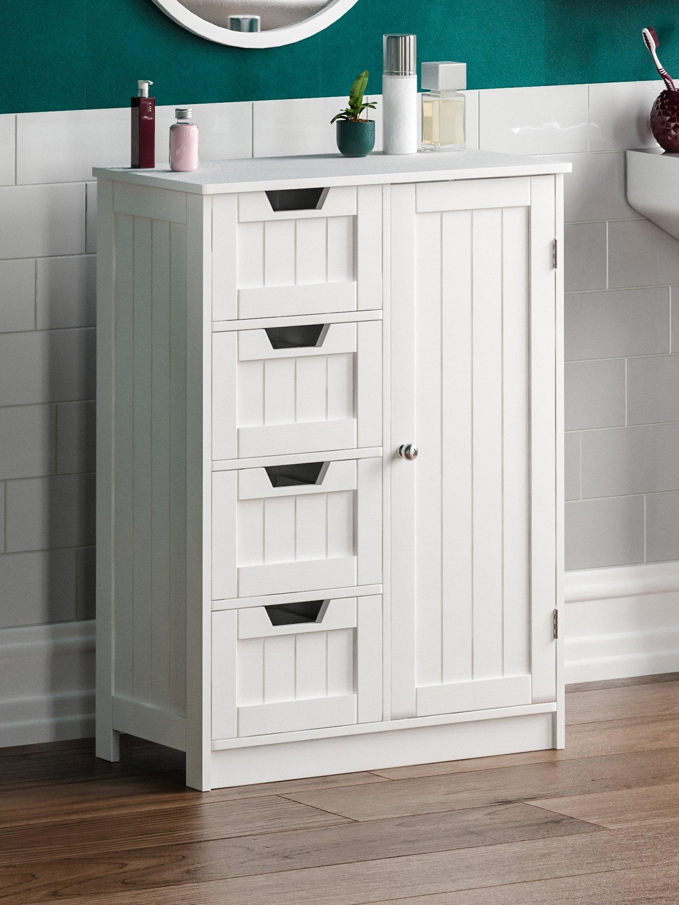 Bath Vida Priano 4 Drawer 1 Door Freestanding Unit - White
