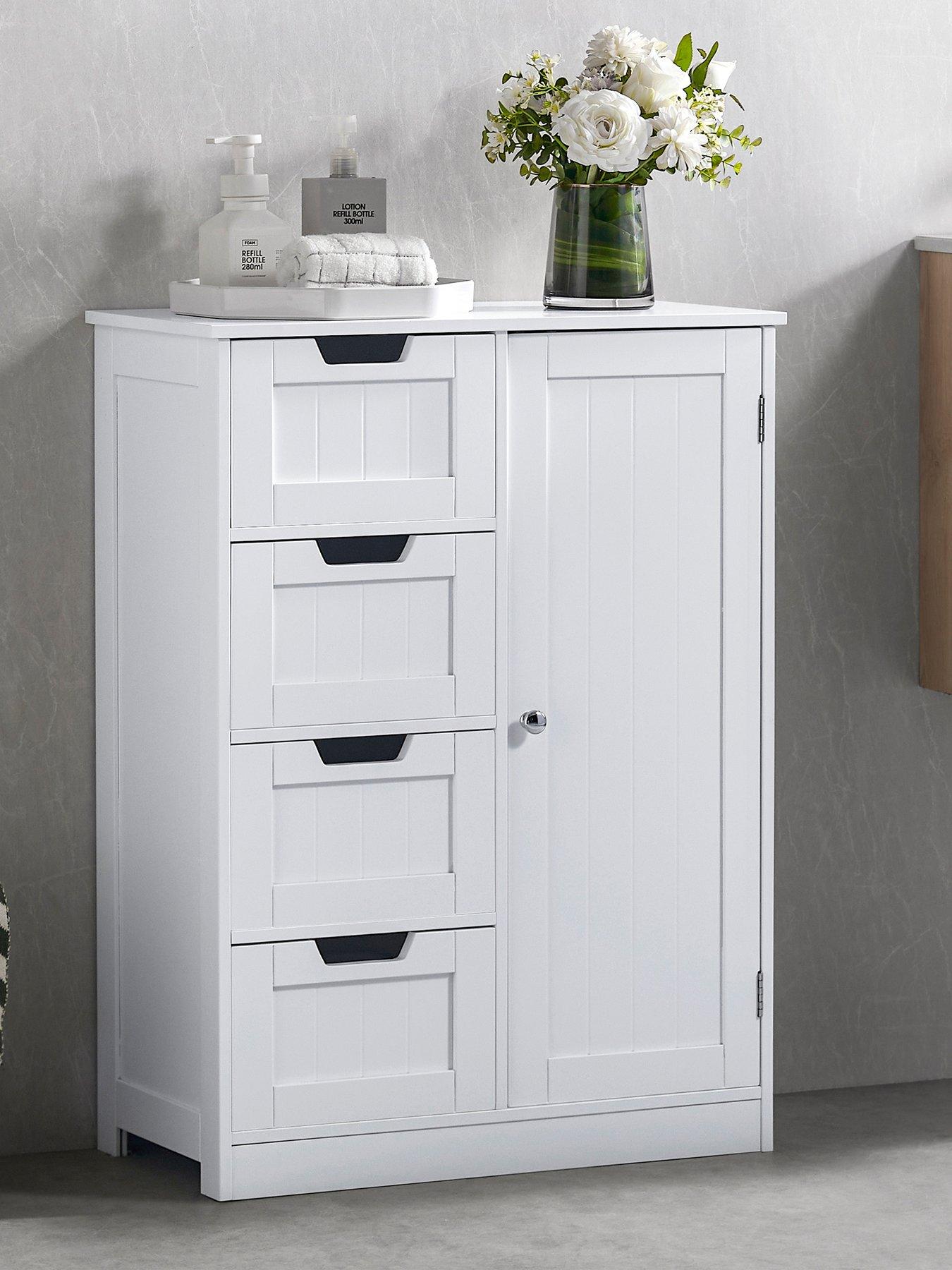 Bath Vida Priano 4 Drawer 1 Door Freestanding Unit - White