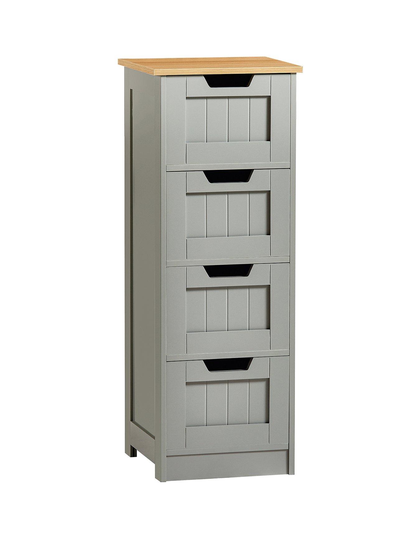 Image 2 of 7 of Bath Vida Priano 4 Drawer Freestanding Bathroom Unit - Grey