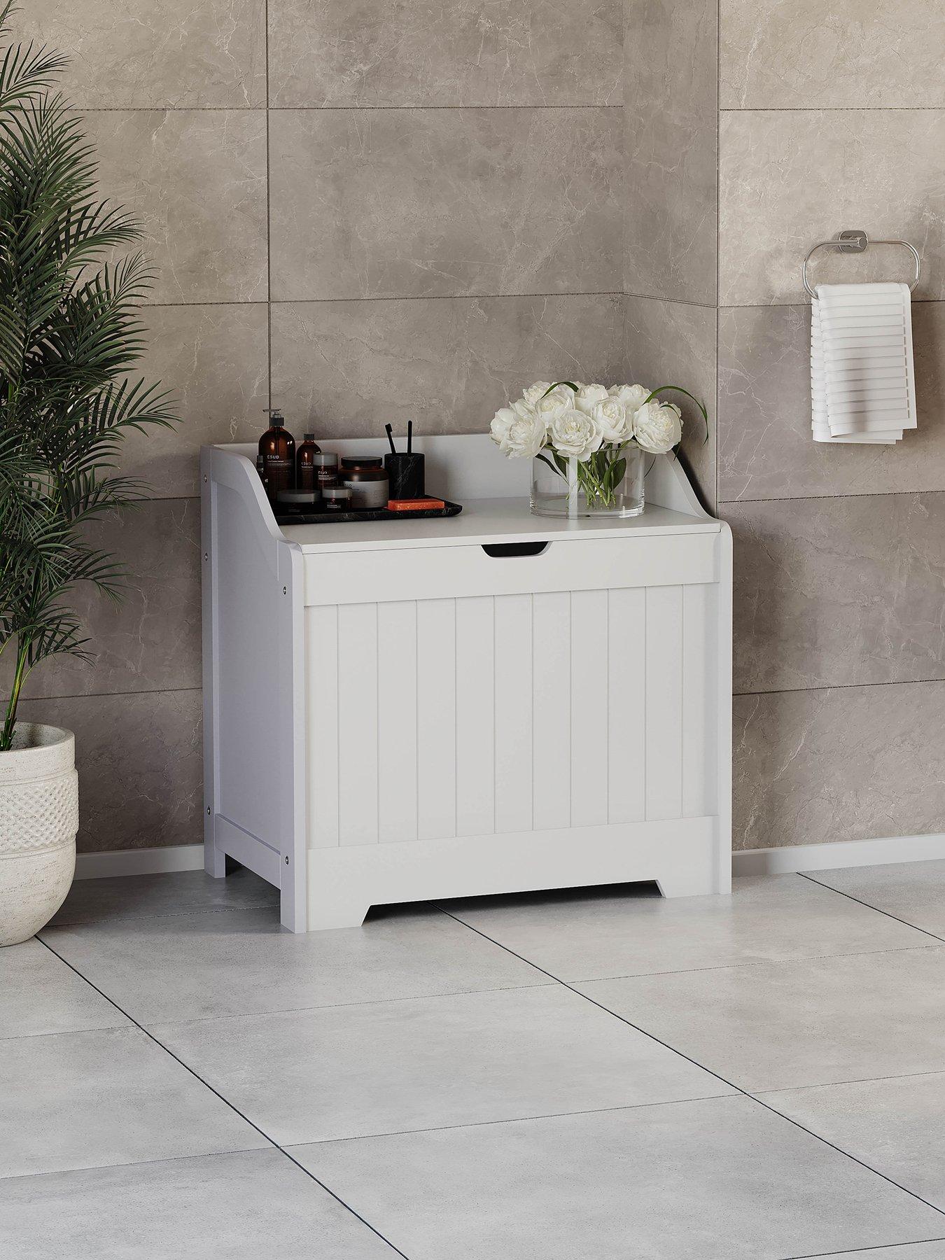 Image 1 of 7 of Bath Vida Priano Laundry Chest - White