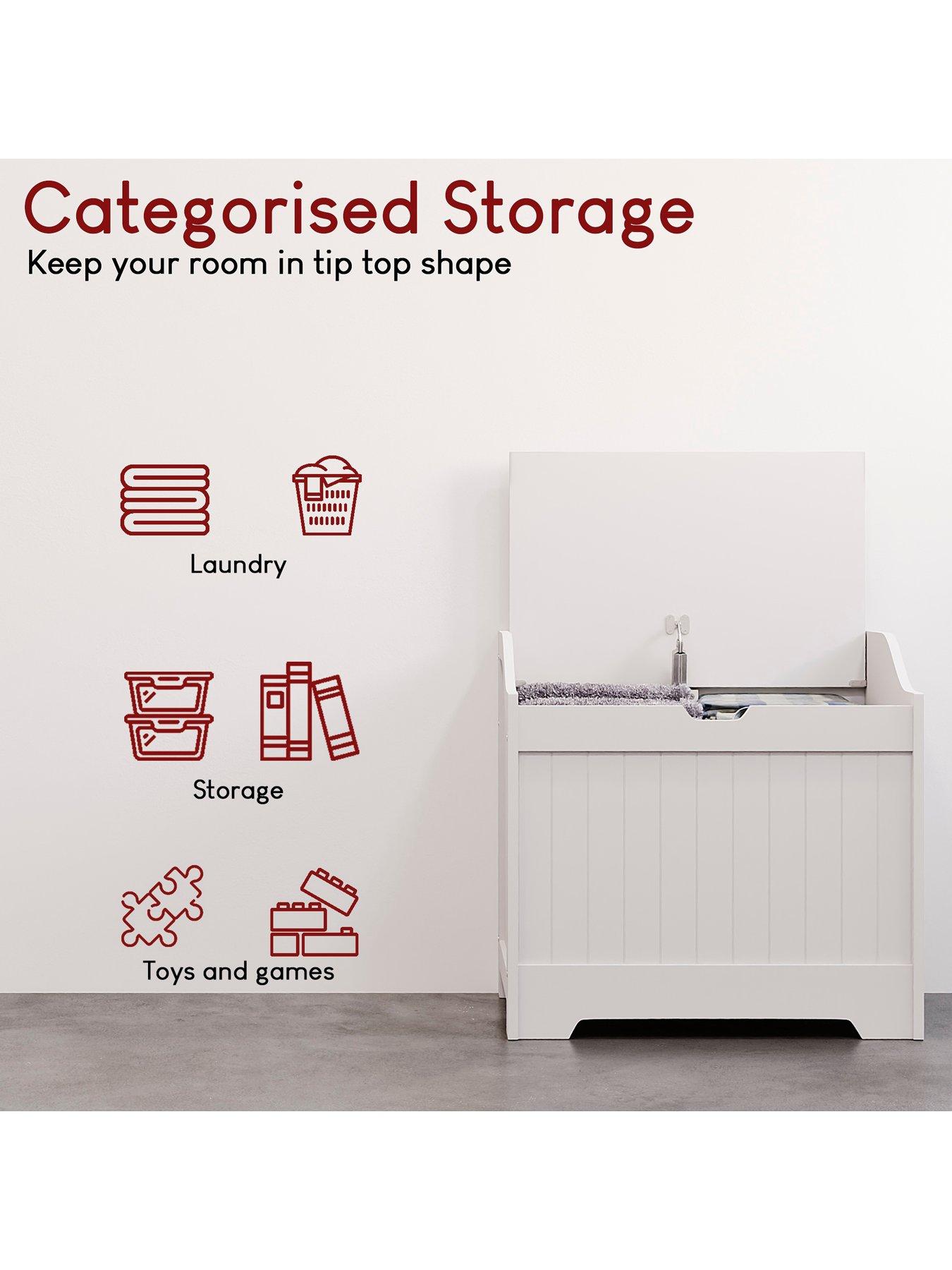 Image 3 of 7 of Bath Vida Priano Laundry Chest - White