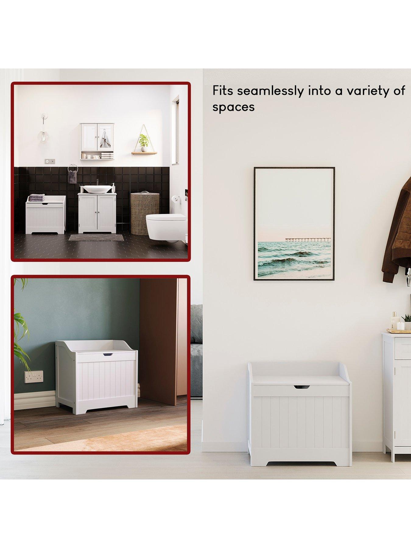 Image 5 of 7 of Bath Vida Priano Laundry Chest - White