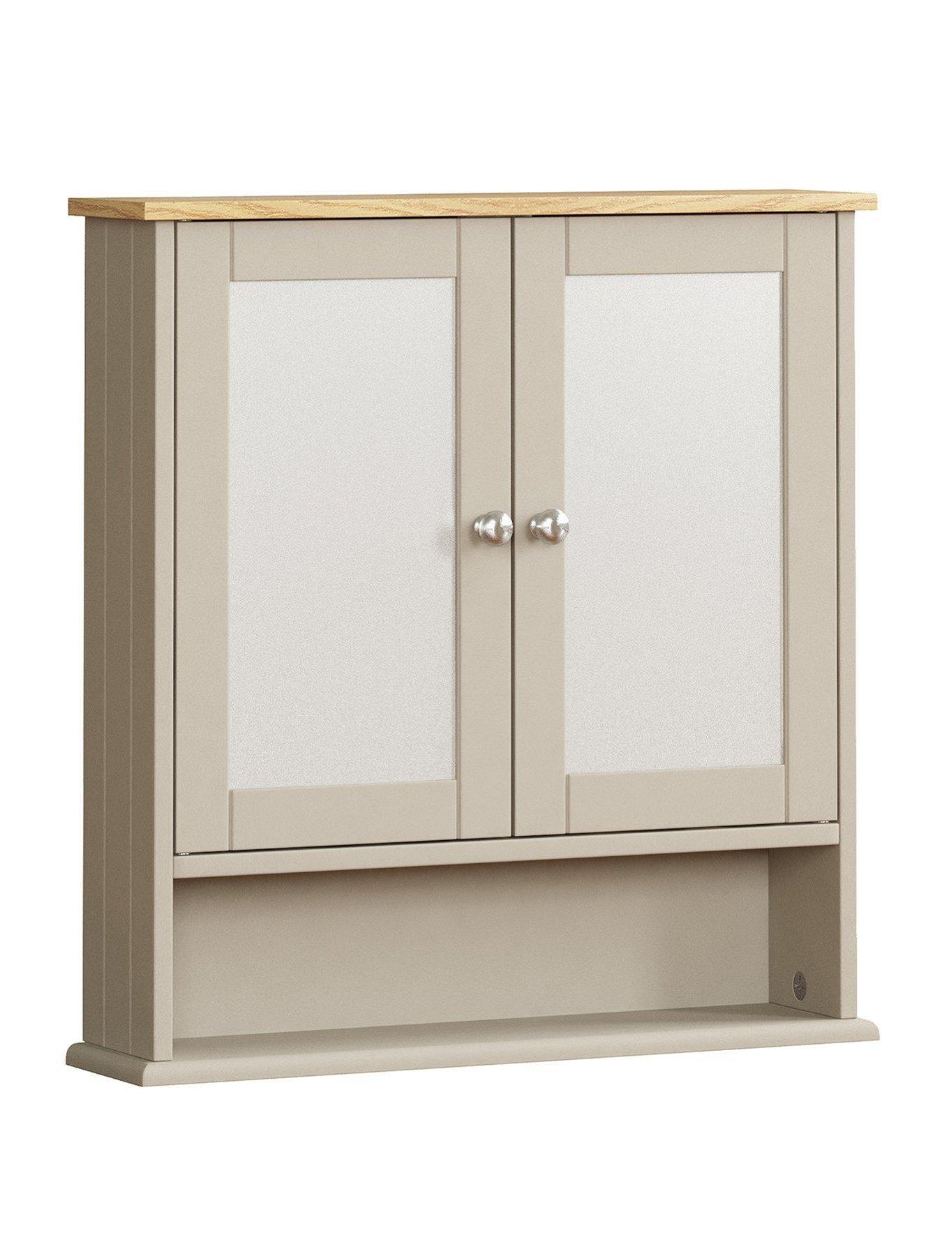 Image 2 of 5 of Bath Vida Priano 2 Door Mirrored Wall Cabinet with Shelf - Grey