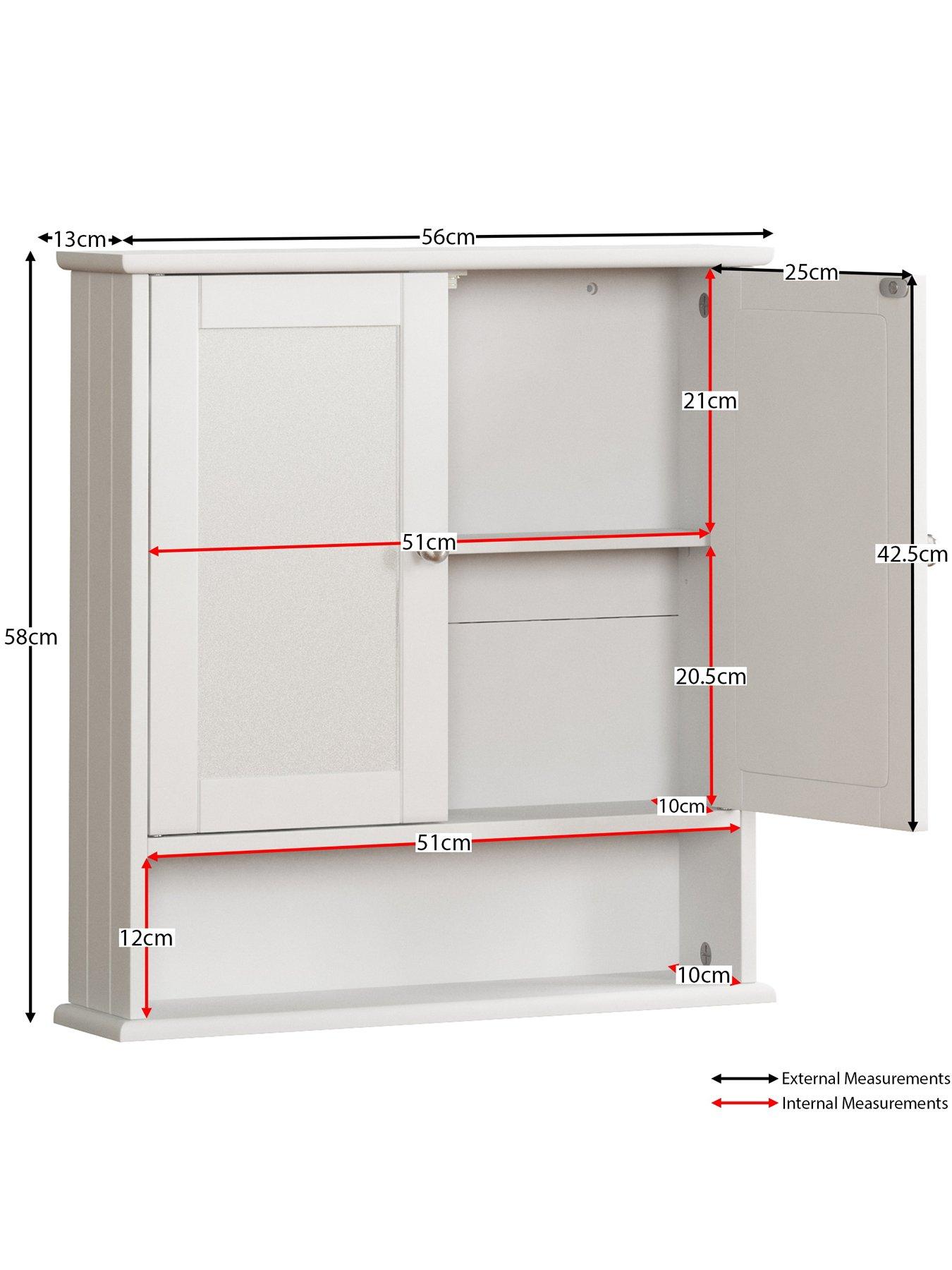Image 7 of 7 of Bath Vida Priano 2 Door Mirrored Bathroom&nbsp;Wall Cabinet with Shelf - White