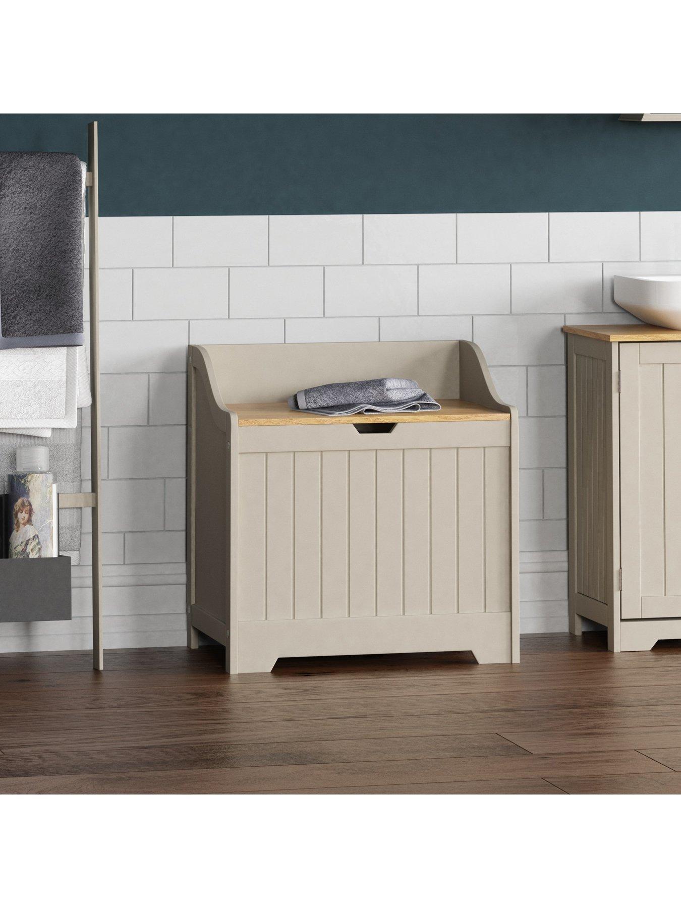 Image 4 of 7 of Bath Vida Priano Laundry Chest - Grey