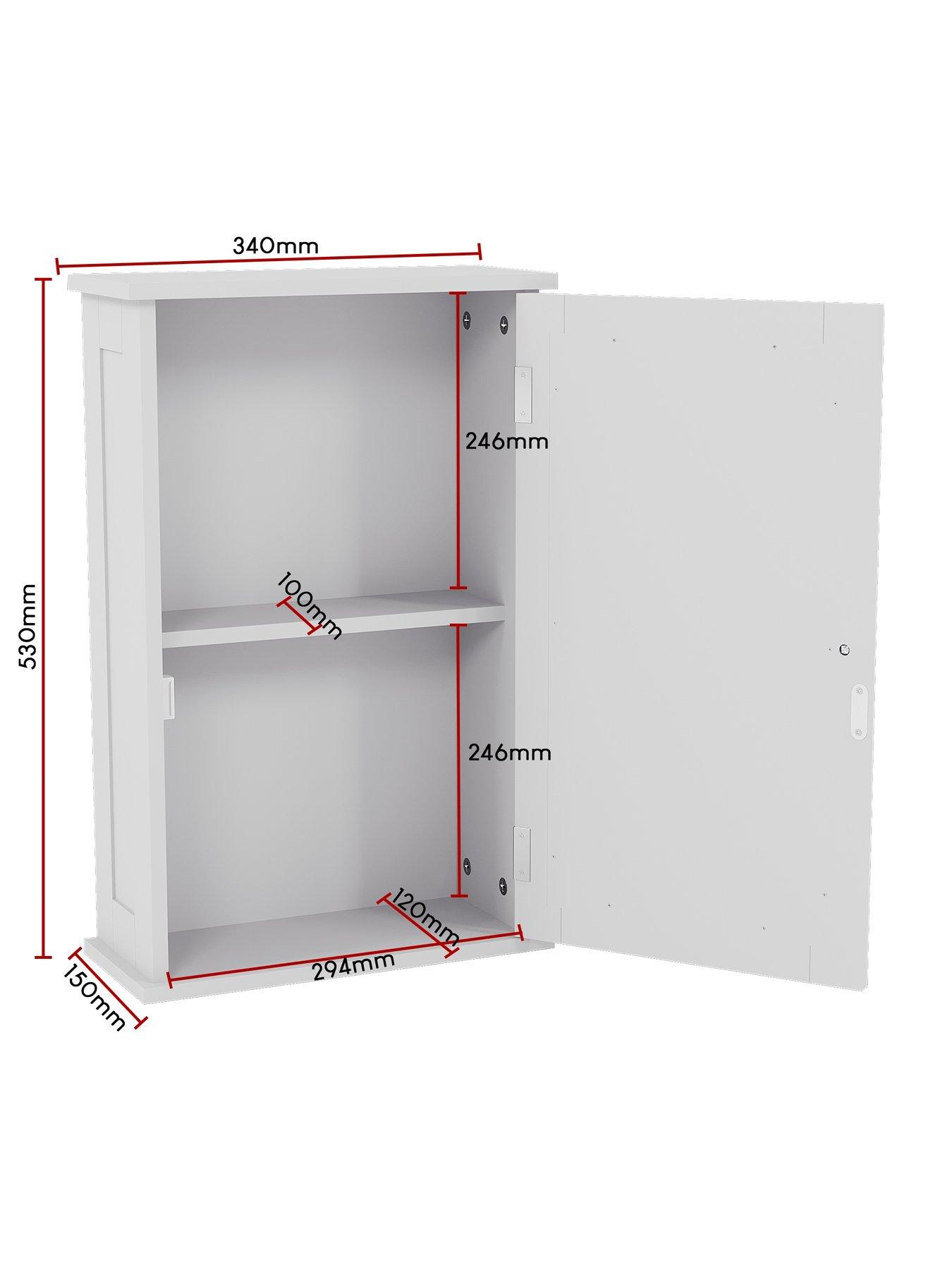 Image 5 of 6 of Bath Vida Priano 1 Door Mirrored Wall Cabinet - White
