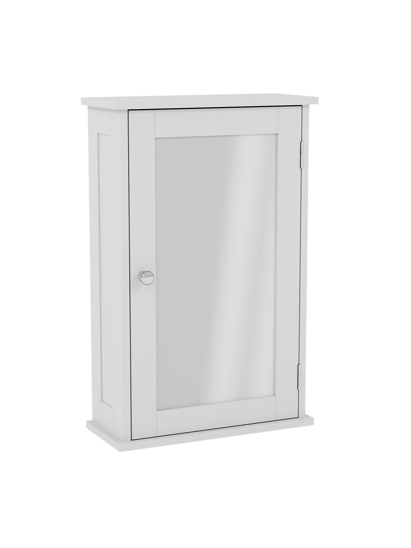 Image 6 of 6 of Bath Vida Priano 1 Door Mirrored Wall Cabinet - White