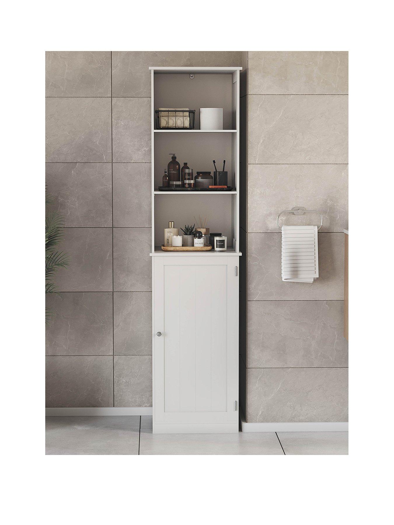 Image 2 of 7 of Bath Vida Priano 1 Door 2 Shelf Tall Cabinet