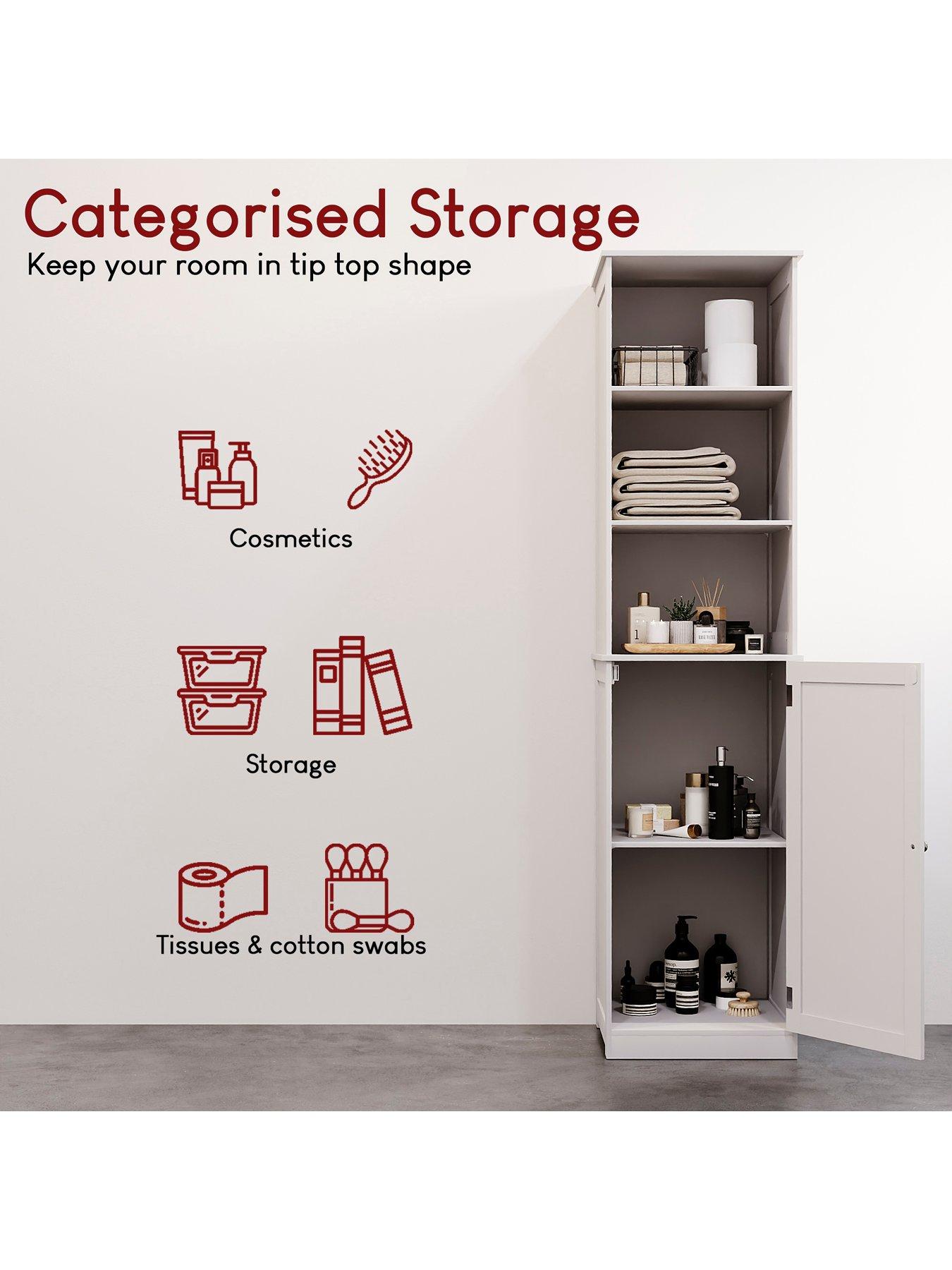 Image 3 of 7 of Bath Vida Priano 1 Door 2 Shelf Tall Cabinet