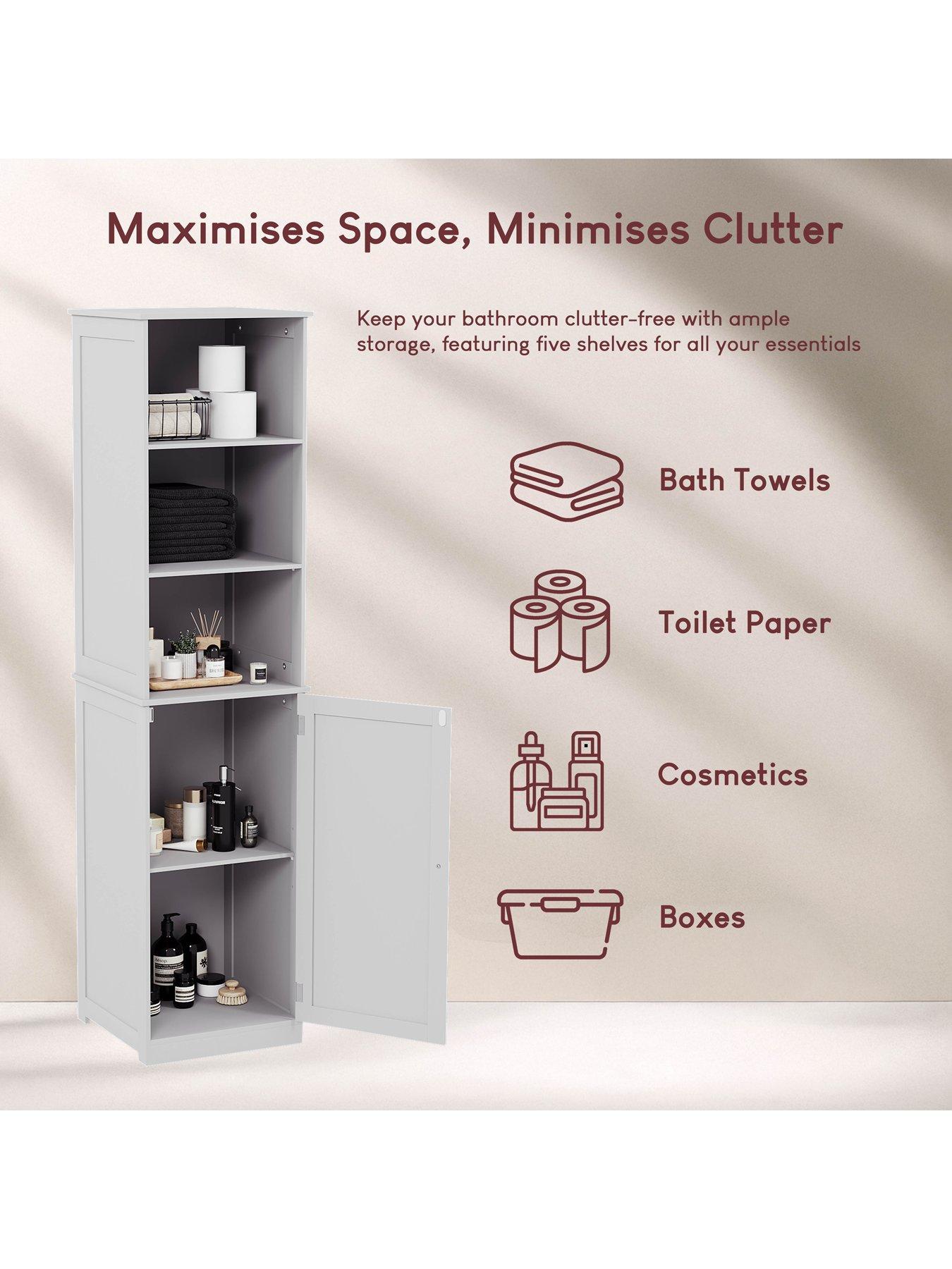 Image 4 of 7 of Bath Vida Priano 1 Door 2 Shelf Tall Cabinet