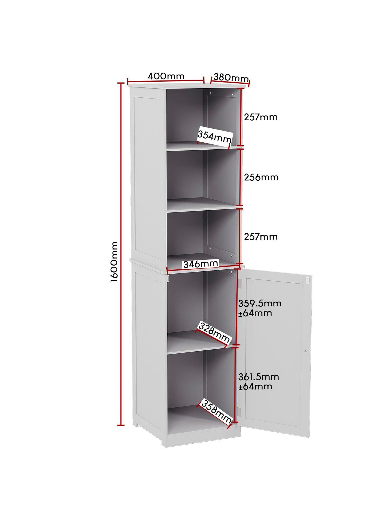 Image 7 of 7 of Bath Vida Priano 1 Door 2 Shelf Tall Cabinet