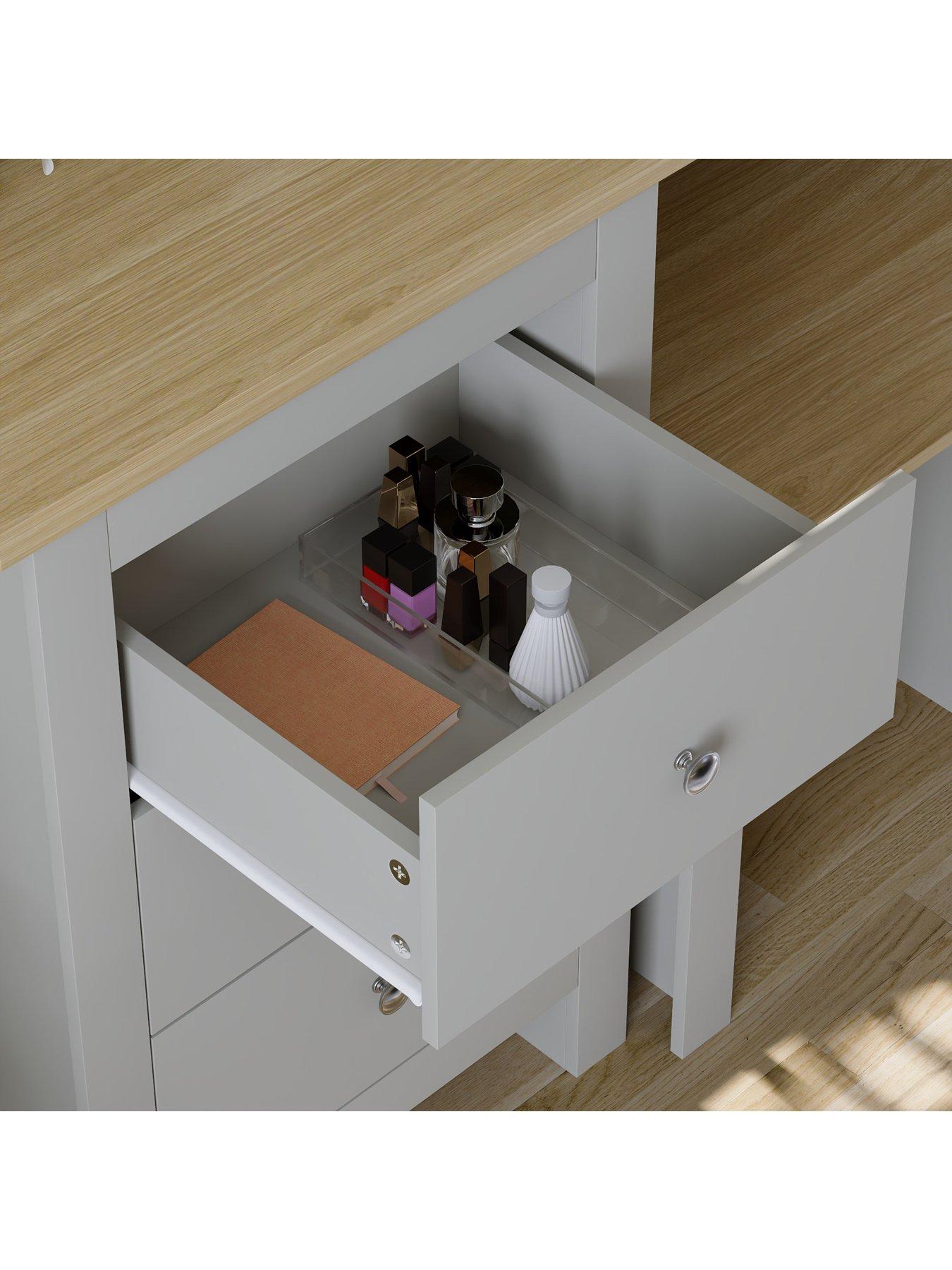 Image 5 of 6 of Vida Designs Arlington Dressing Table, Stool and Mirror Set - Grey