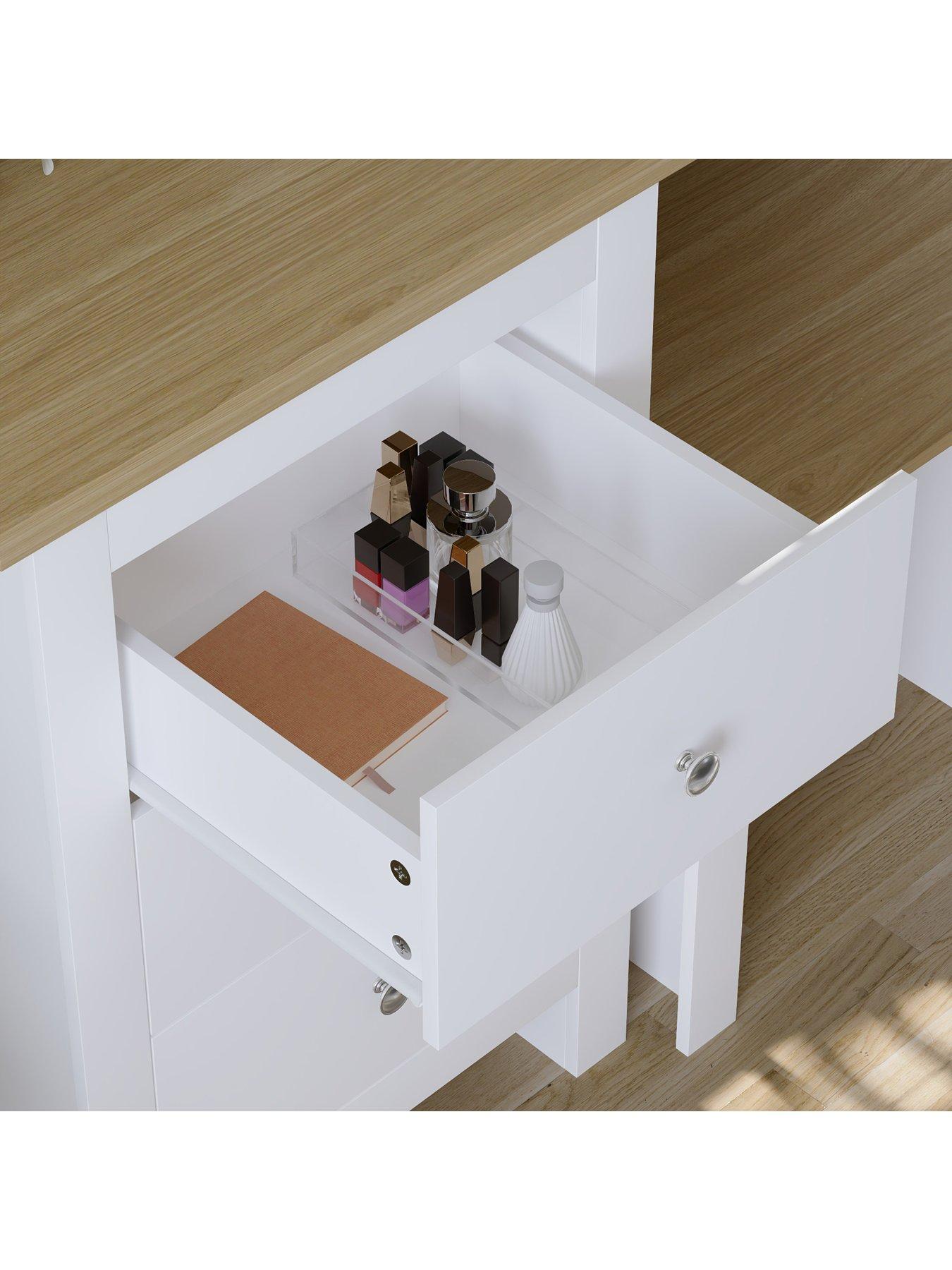 Image 5 of 6 of Vida Designs Arlington Dressing Table, Stool and Mirror Set - White