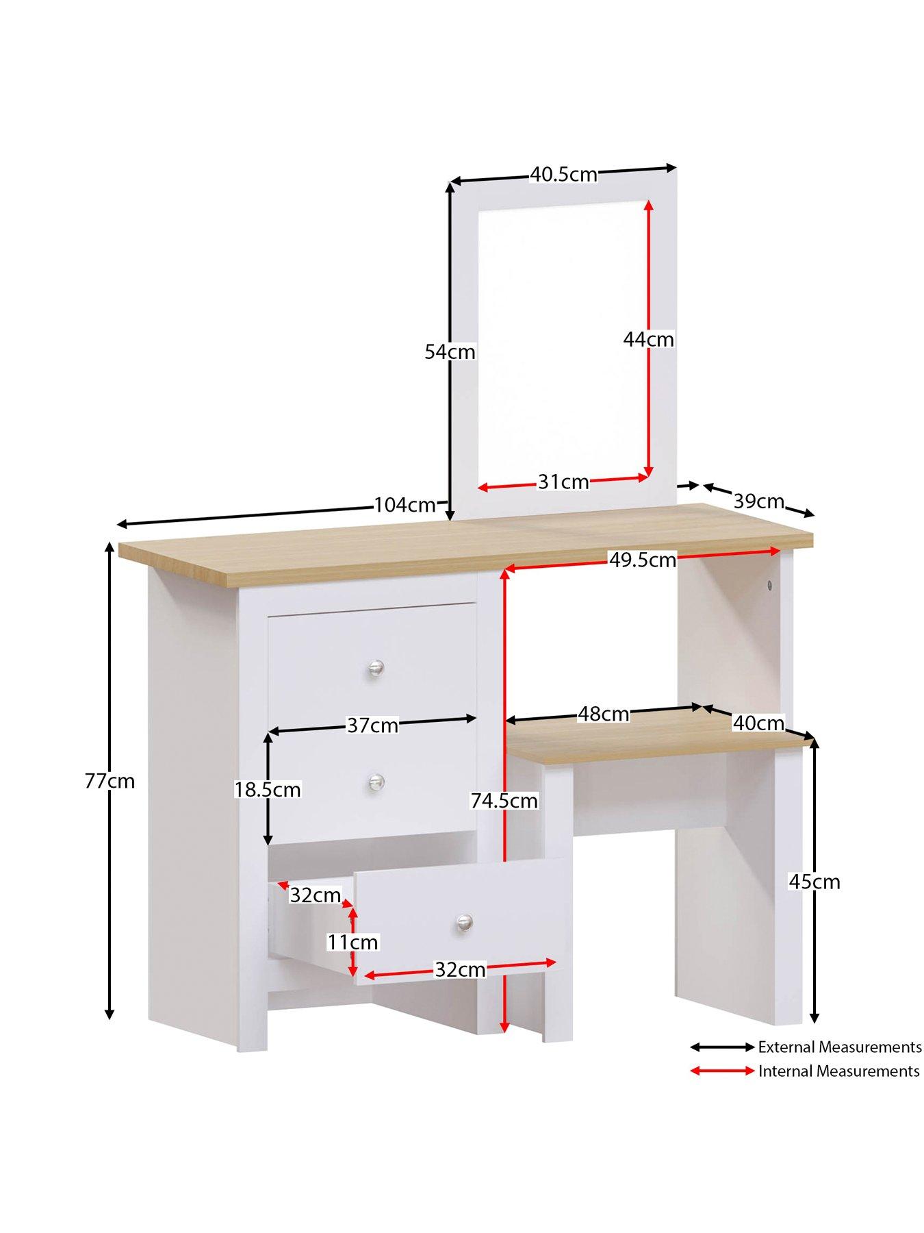 Image 6 of 6 of Vida Designs Arlington Dressing Table, Stool and Mirror Set - White