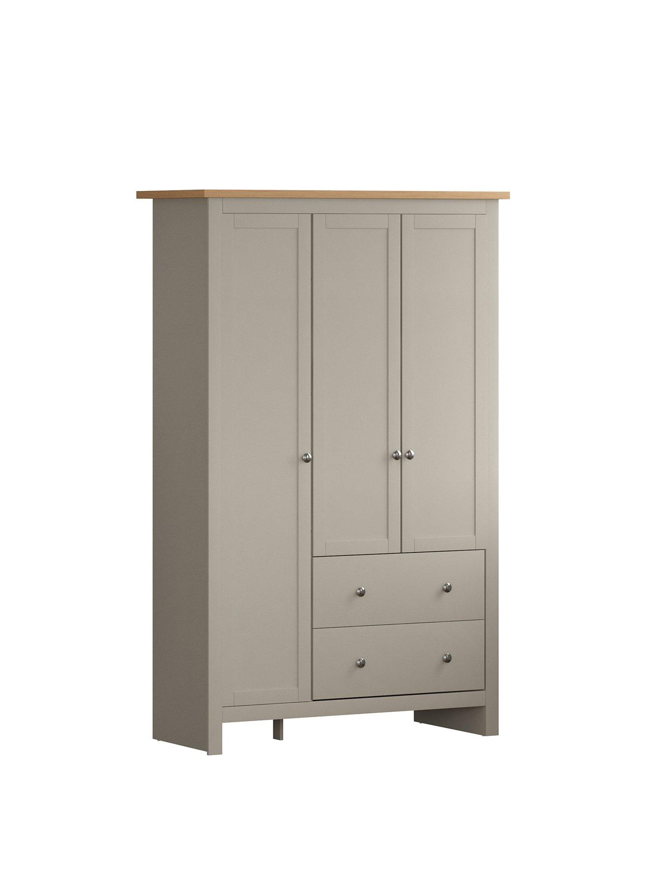 vida-designs-arlington-3-door-2-drawer-wardrobe-in-greystillFront