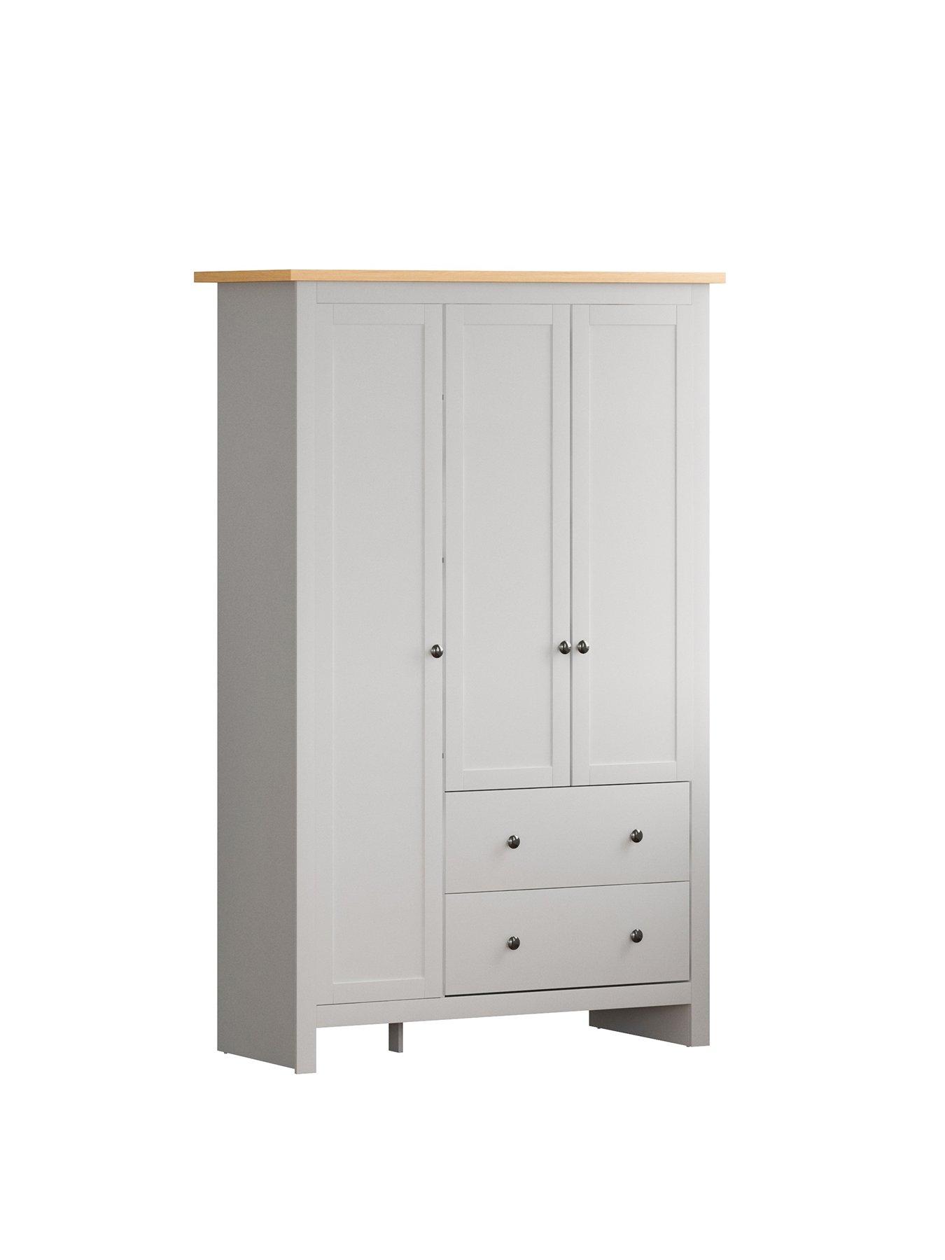 vida-designs-arlington-3-door-2-drawer-wardrobe-whitestillFront