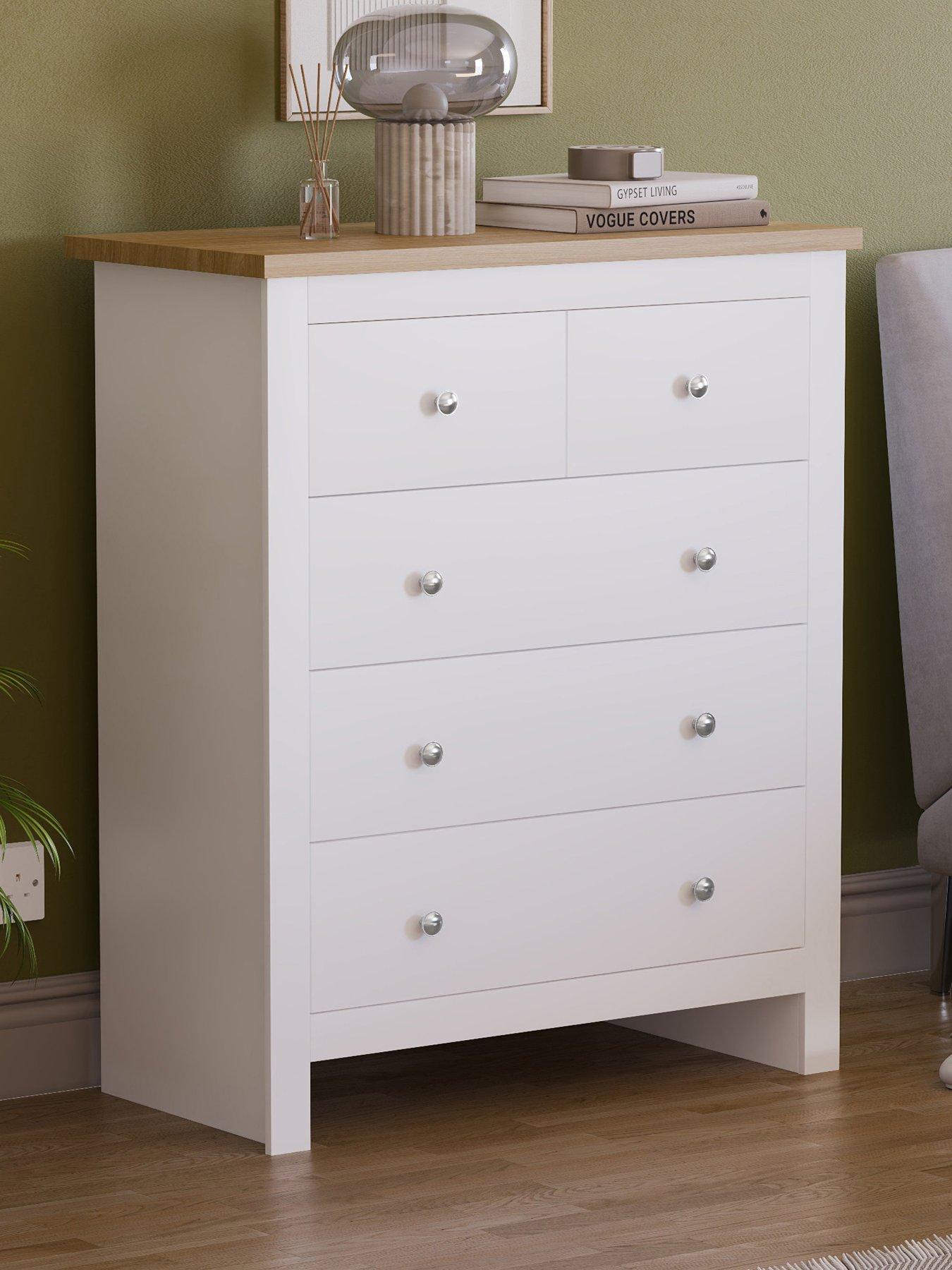 Image of Vida Designs Arlington 2 + 3 Drawer Chest - White