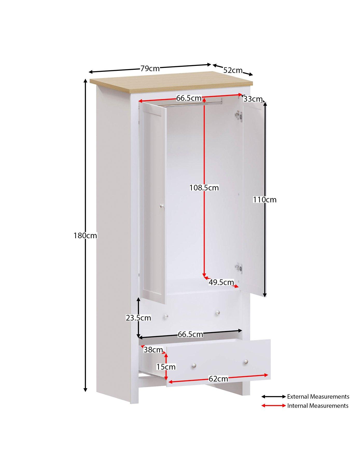 Image 6 of 6 of Vida Designs Arlington 2 Door, 2 Drawer Wardrobe - White