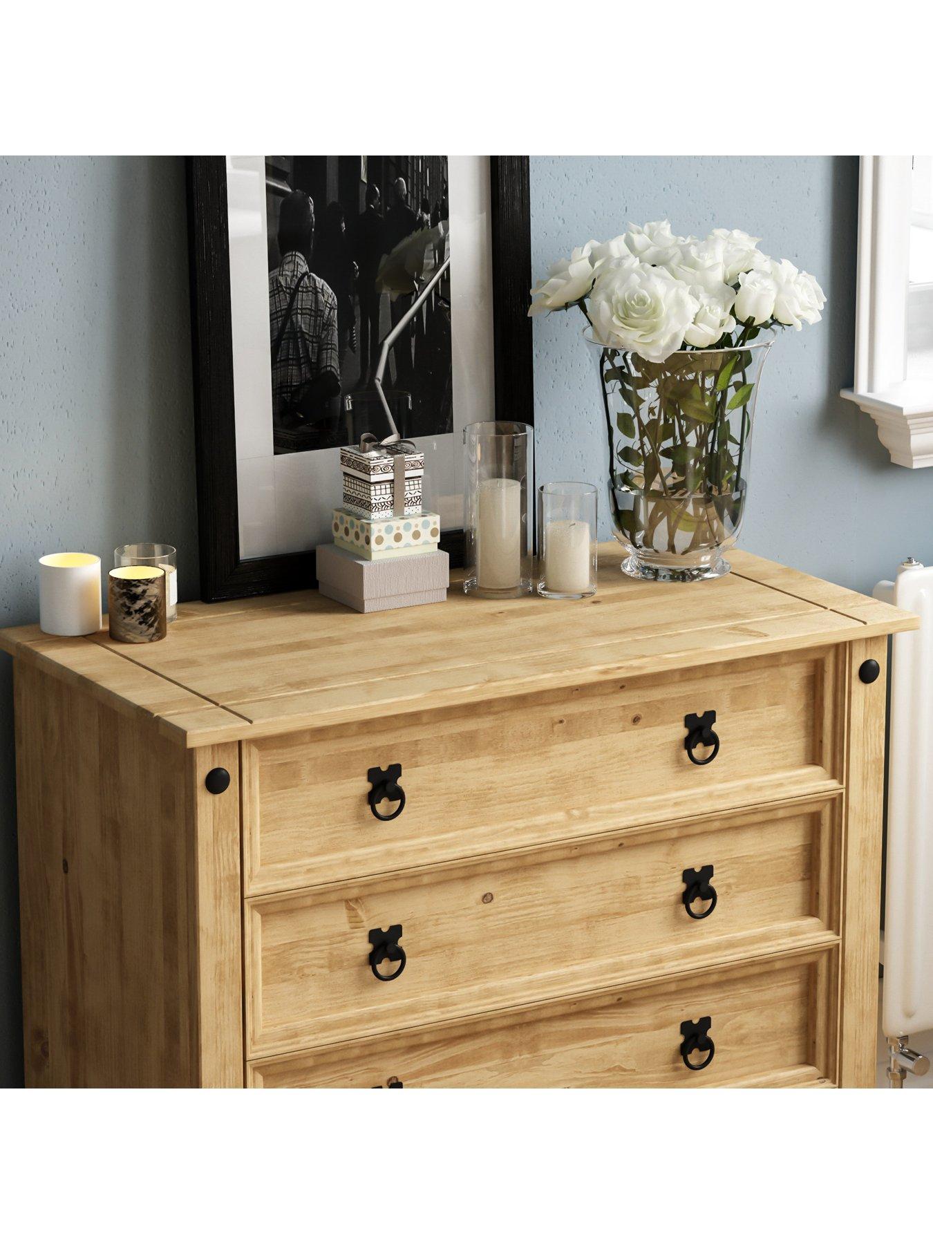 Image 4 of 6 of Vida Designs Corona Rustic Solid Pine 5 Drawer Chest