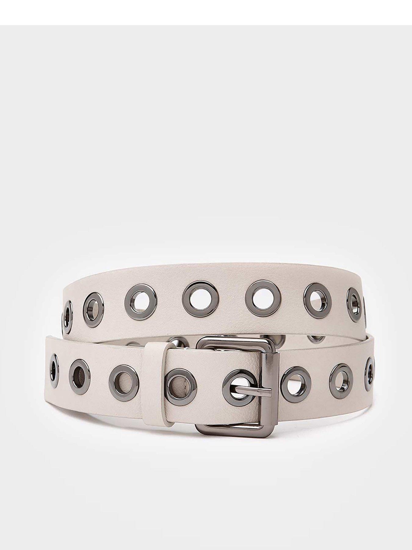 Image 1 of 1 of Mint Velvet Mint Velvet Beige Eyelet Leather Belt