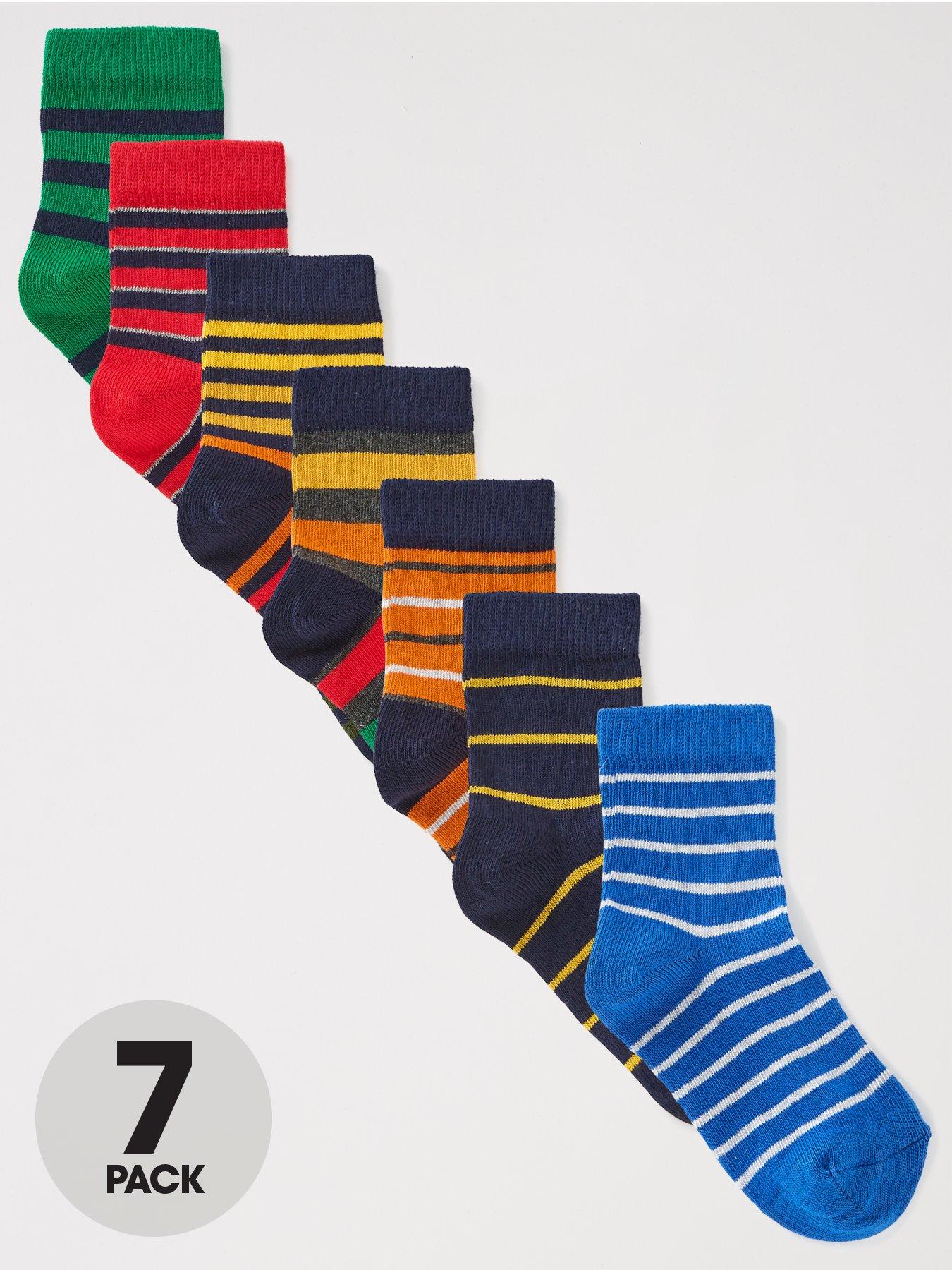 Image 1 of 3 of The Very Collection Boys 7 Pack Striped Socks - Multi