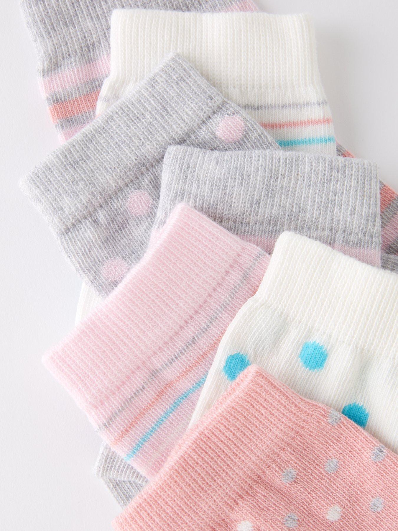 everyday-girlsnbspspot-and-stripe-socks-7-pack--nbsppinkdetail