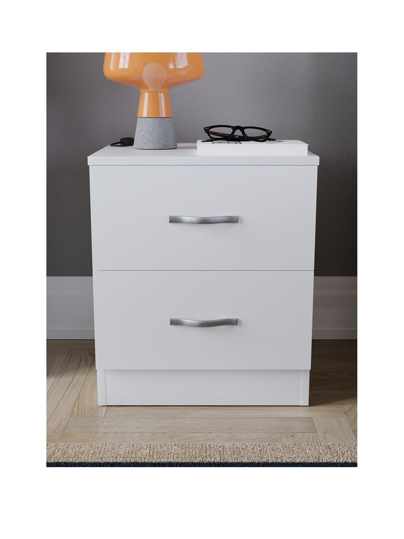 Image 3 of 6 of Vida Designs Riano Compact 2 Drawer Bedside Chest - White