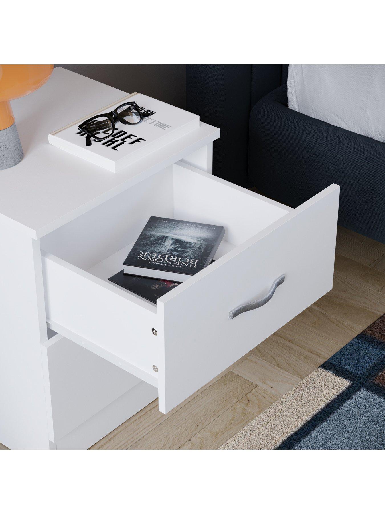 Image 5 of 6 of Vida Designs Riano Compact 2 Drawer Bedside Chest - White