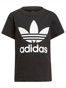 adidas-originals-adidas-originals-kids-unisex-trefoil-t-shirt-blackwhite