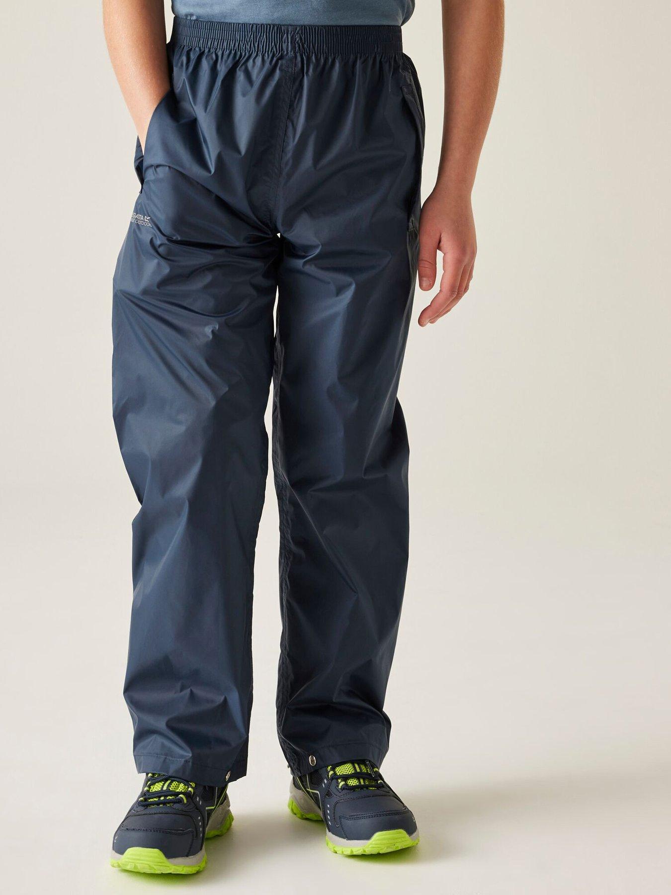 Regatta Kids Pack-it Waterproof Over-trousers - Dark Blue