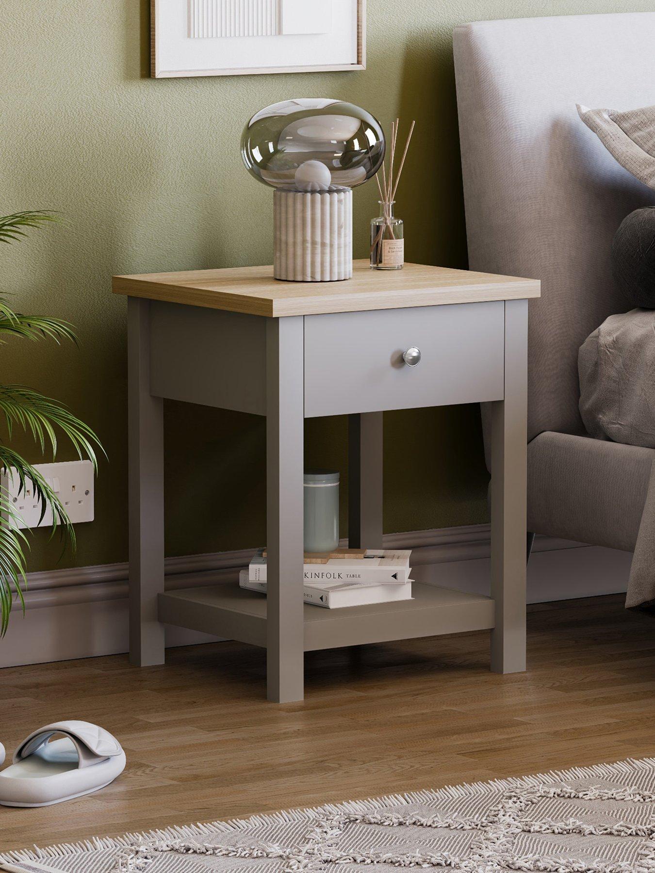 undefined Arlington 1 Drawer Side Table - Grey