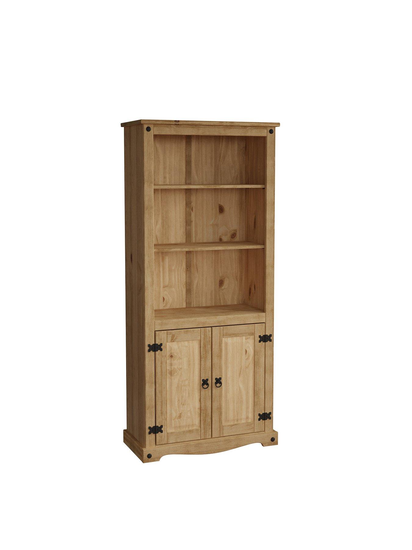 vida-designs-corona-solid-pine-2-door-bookcasestillFront