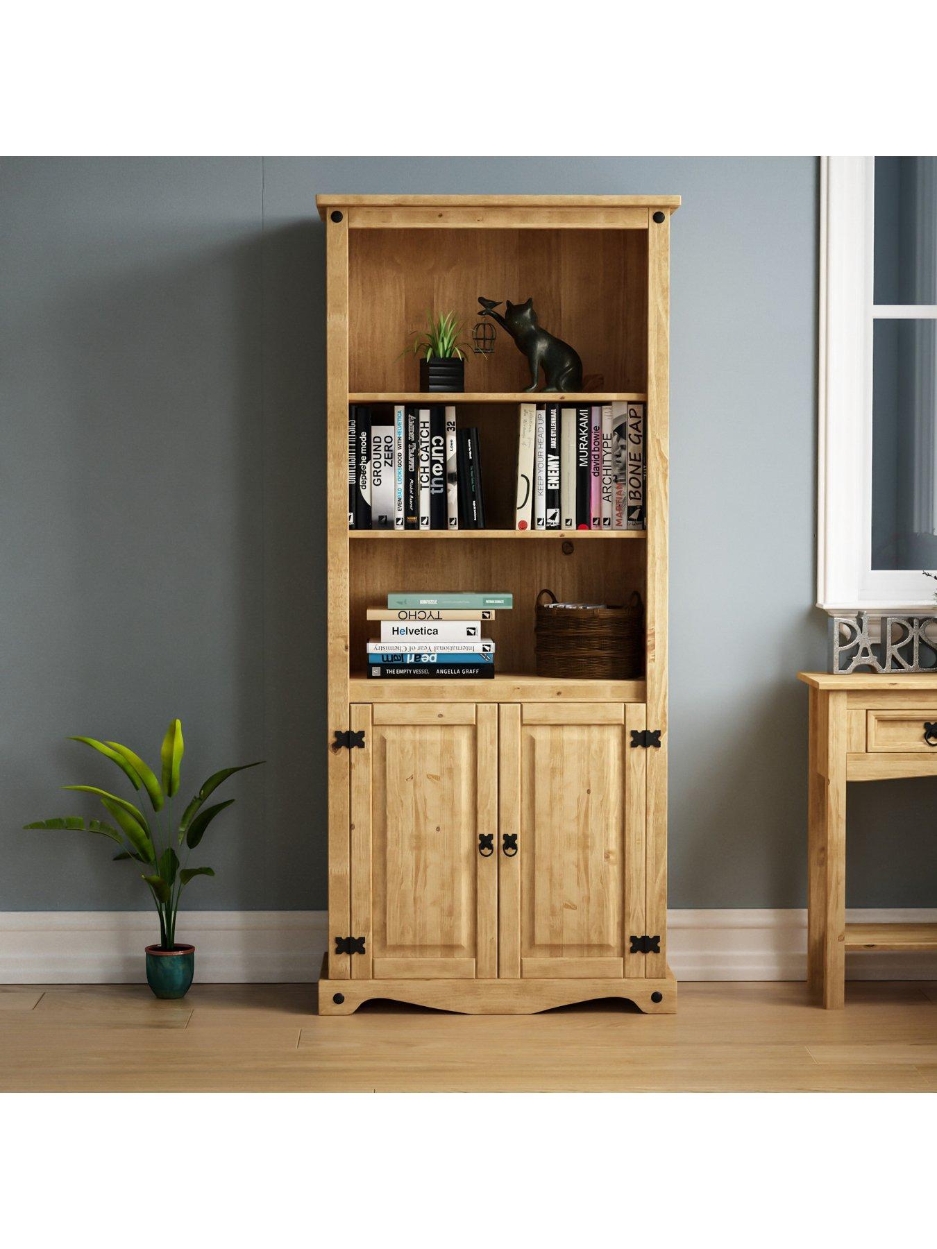 vida-designs-corona-solid-pine-2-door-bookcaseoutfit