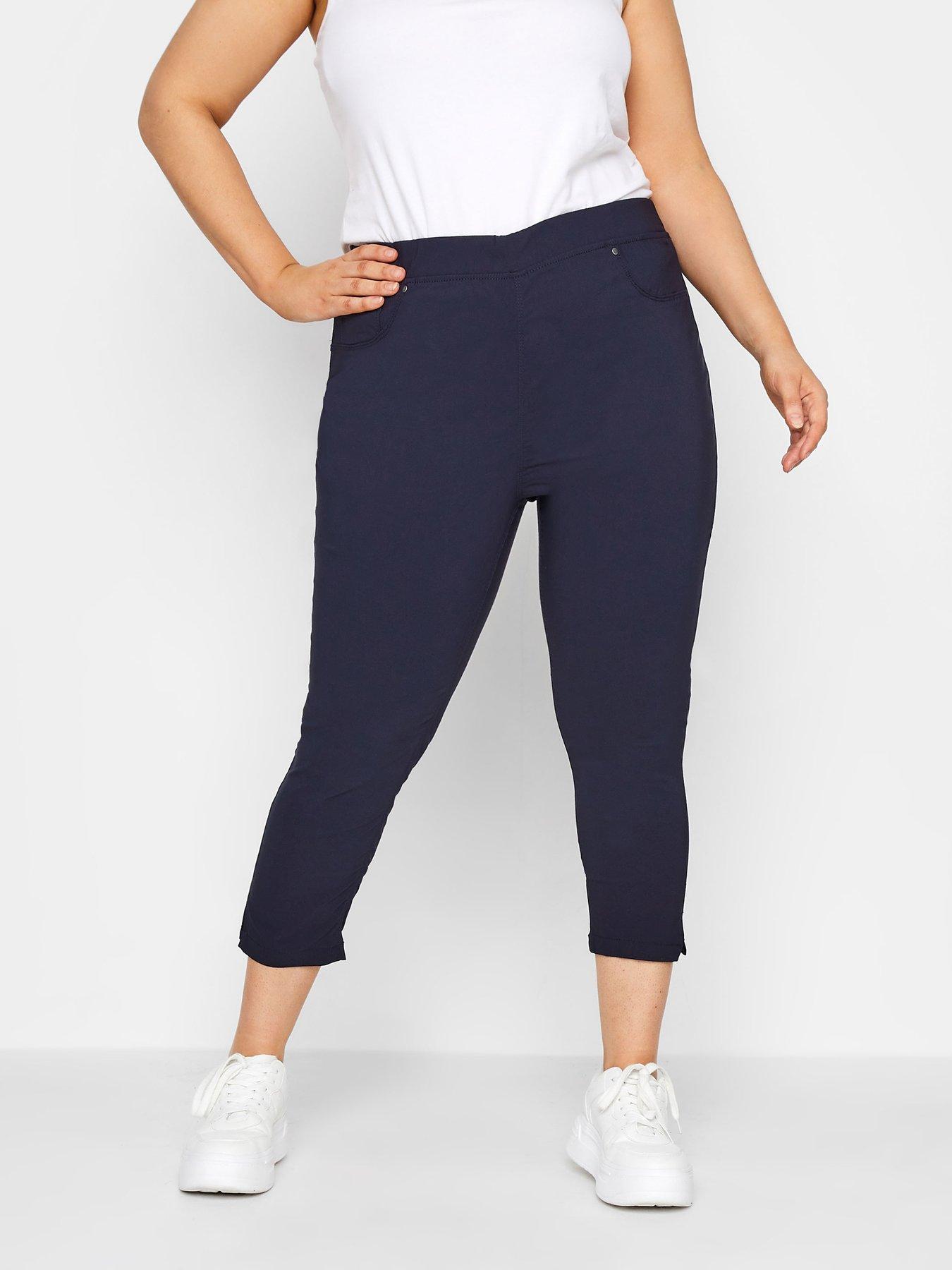 Image 1 of 2 of Yours Yours Bengaline Crop Trouser - Navy