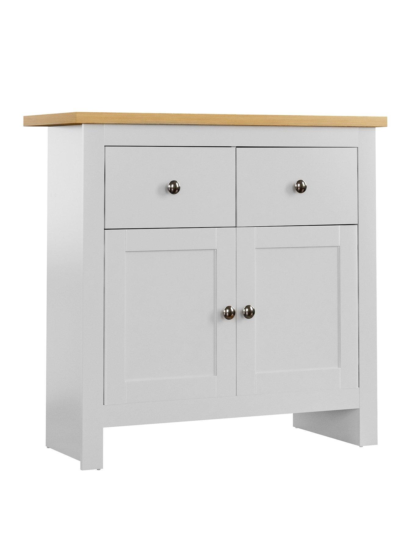 Image 2 of 6 of Vida Designs Arlington 2 Drawer, 2 Door Compact Sideboard - White