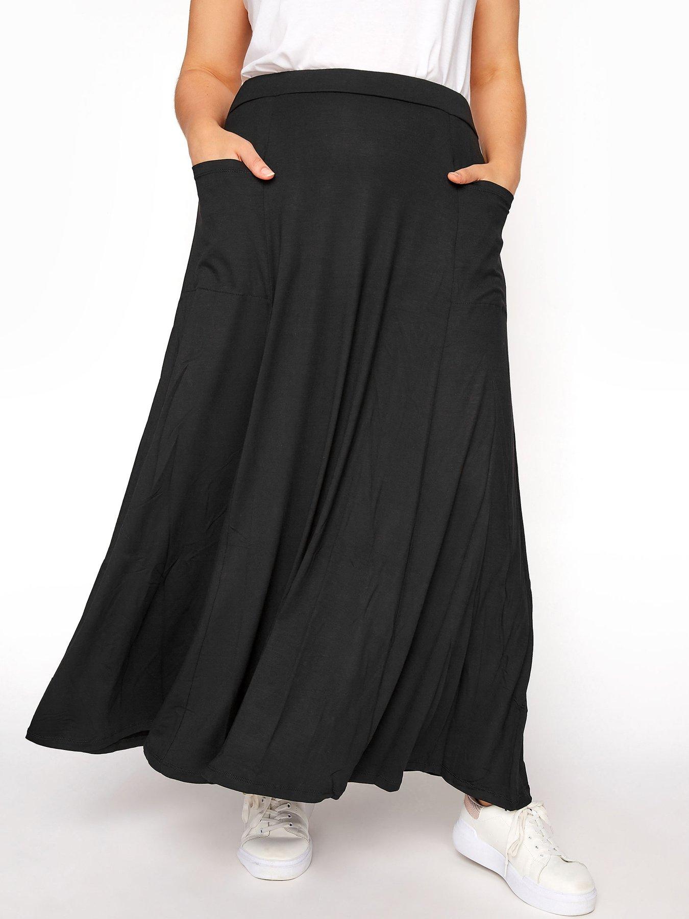 Yours Yours 38" Pocket Maxi Skirt Black