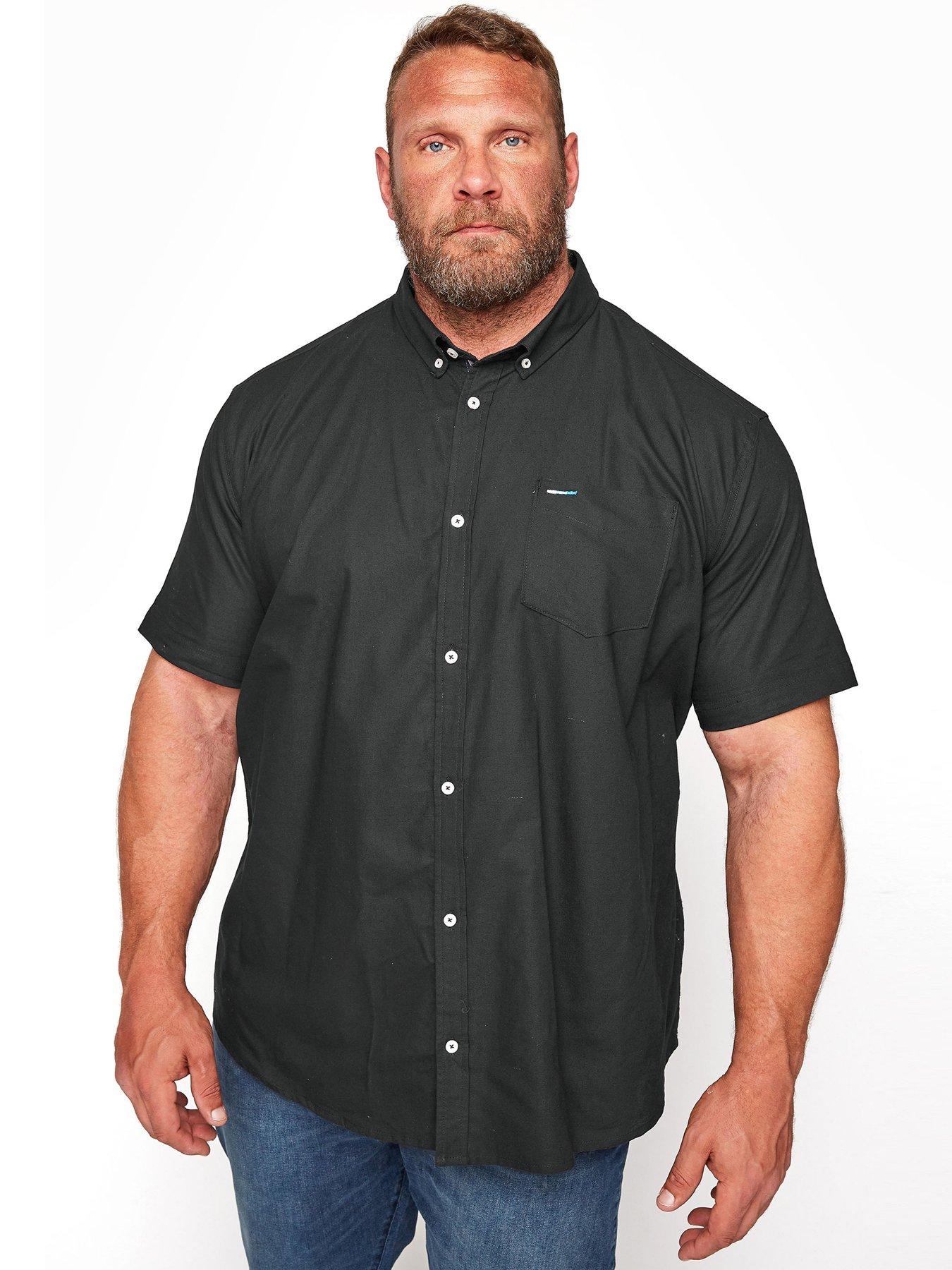 badrhino-badrhino-essential-smart-short-sleeve-oxford-shirt-blackfront