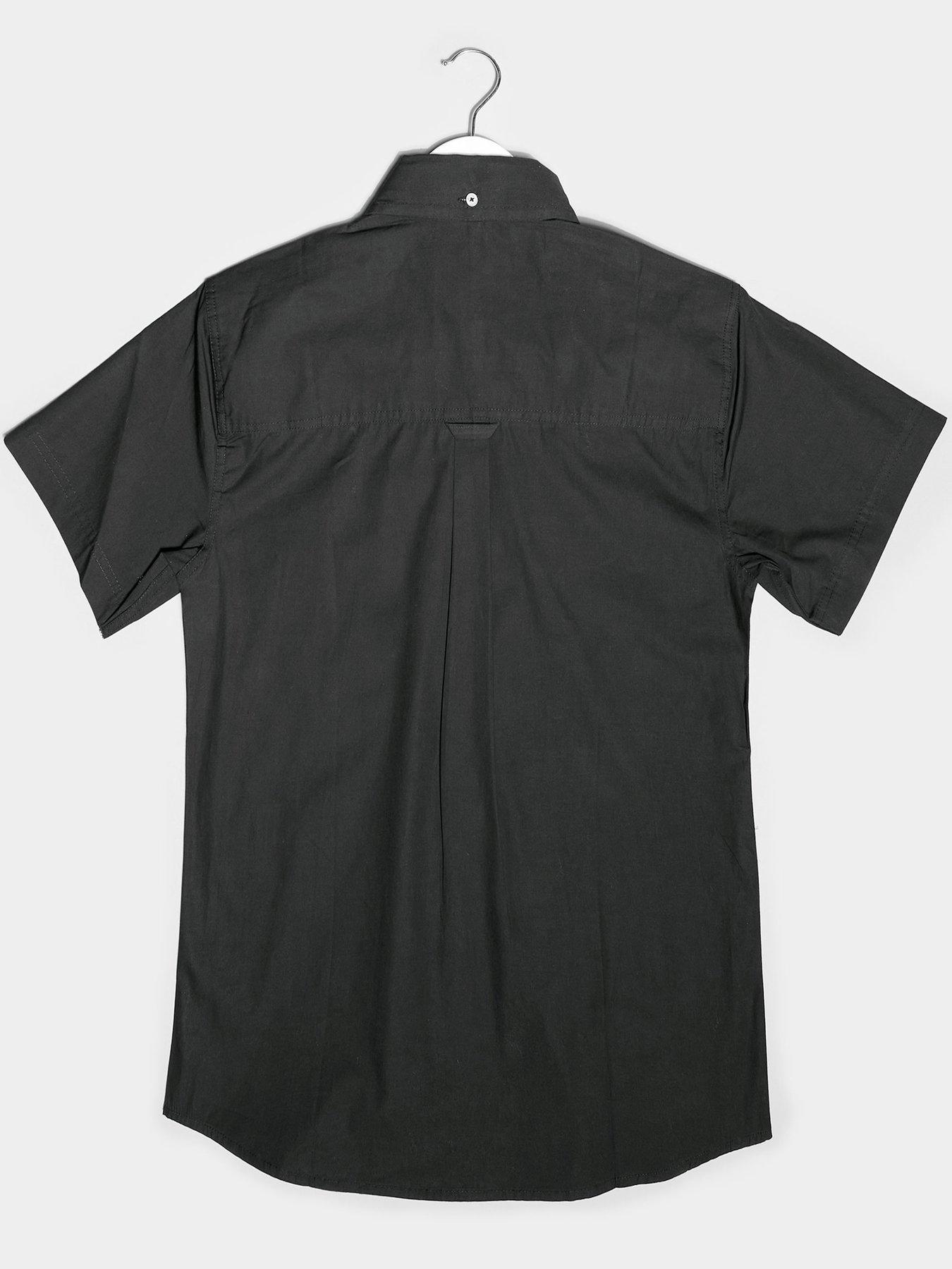 badrhino-badrhino-essential-smart-short-sleeve-oxford-shirt-blackstillFront