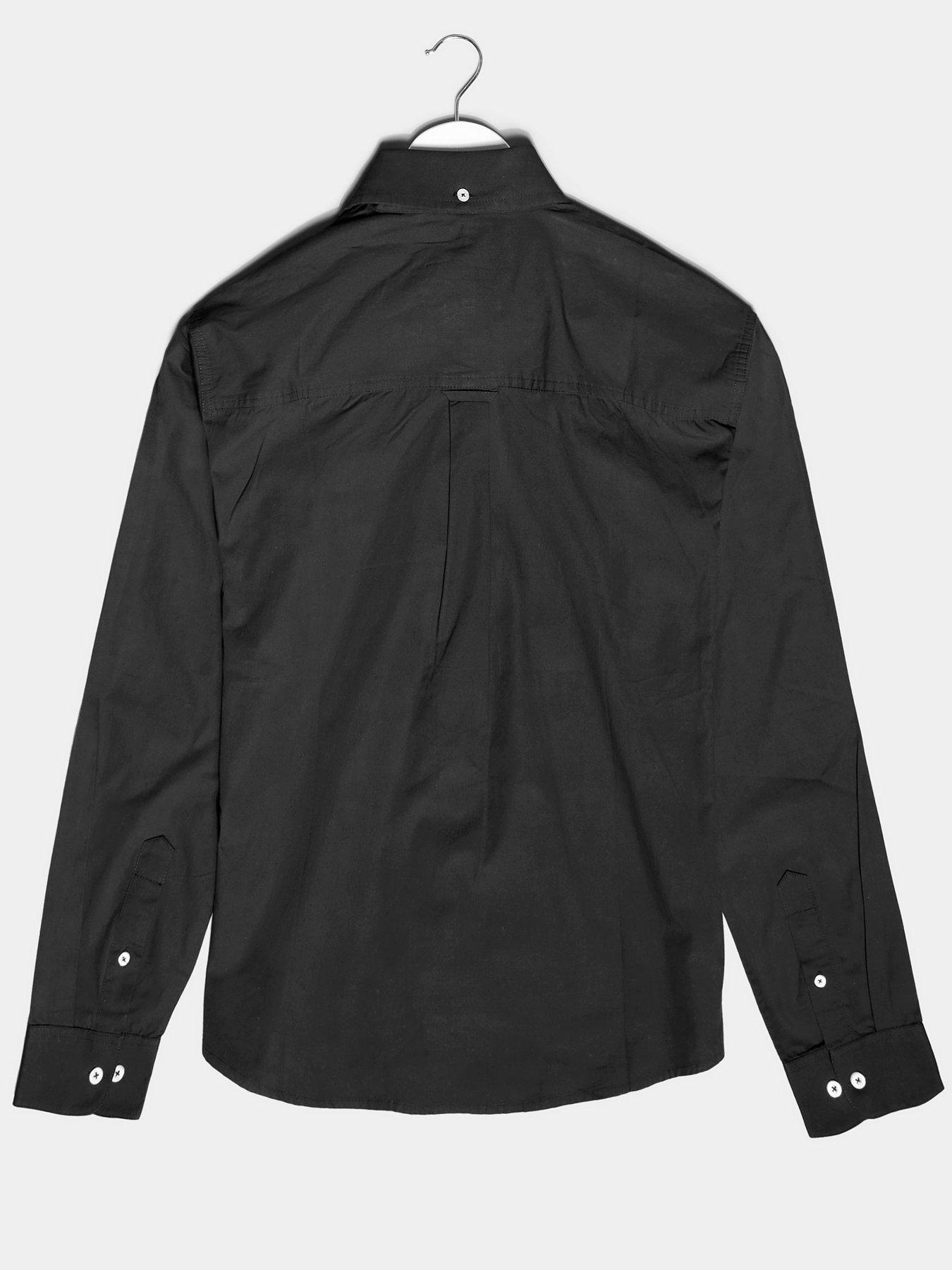 badrhino-badrhino-essential-smart-long-sleeve-oxford-shirt-black-blackstillFront