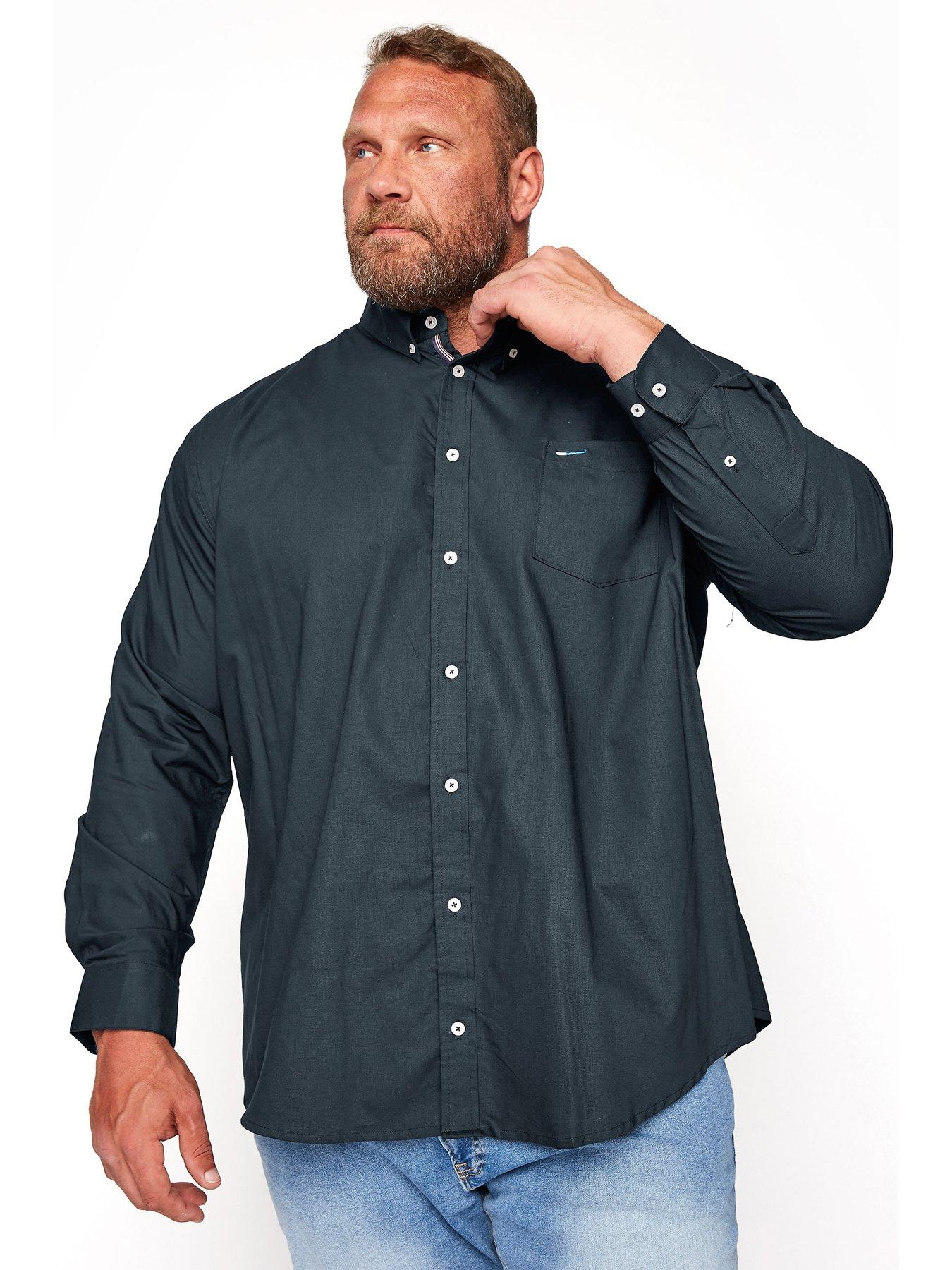 Image 1 of 1 of BadRhino BadRhino Essential Smart Long Sleeve Oxford Shirt - Navy