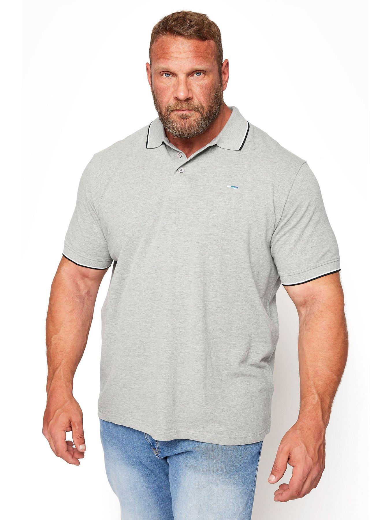 BadRhino BadRhino Essential Tipping Short Sleeve Polo Shirt - Grey