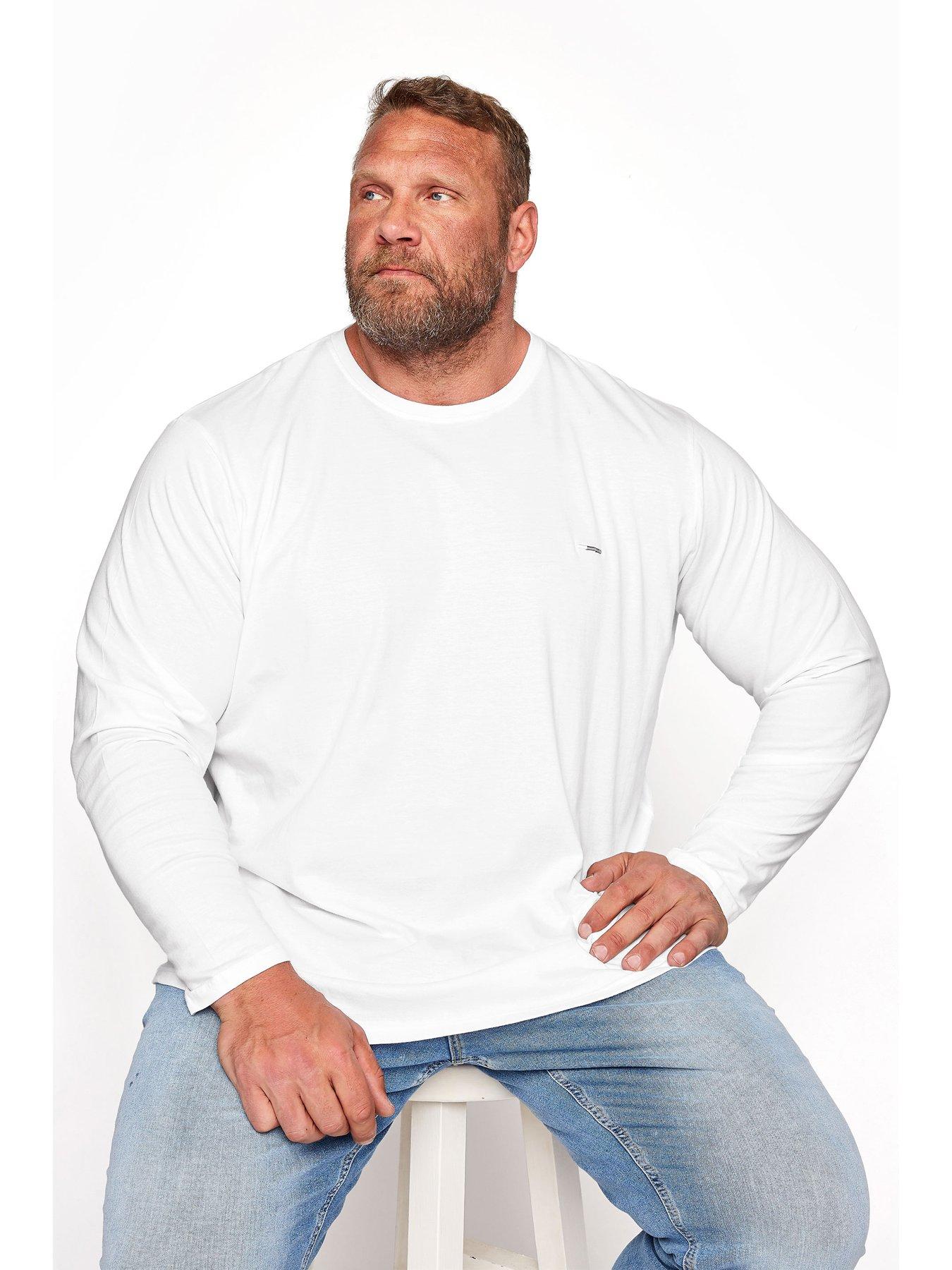 undefined BadRhino Essential Plain Long Sleeve T-Shirt - White