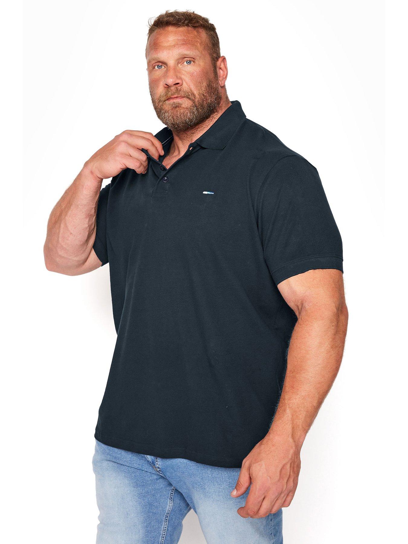 undefined BadRhino Essential Short Sleeve Plain Polo Shirt - Navy
